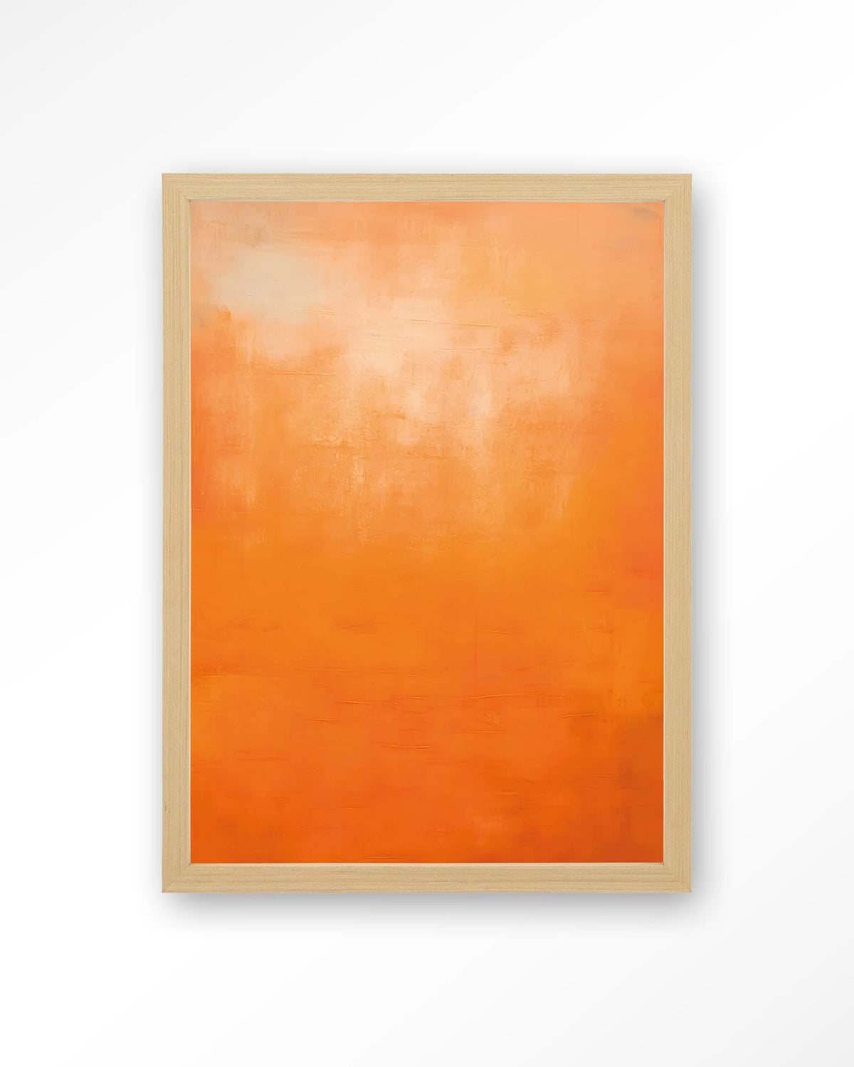 Orange Wandkleed – abstract oranje kleurverloop – Art print – Hout naturel