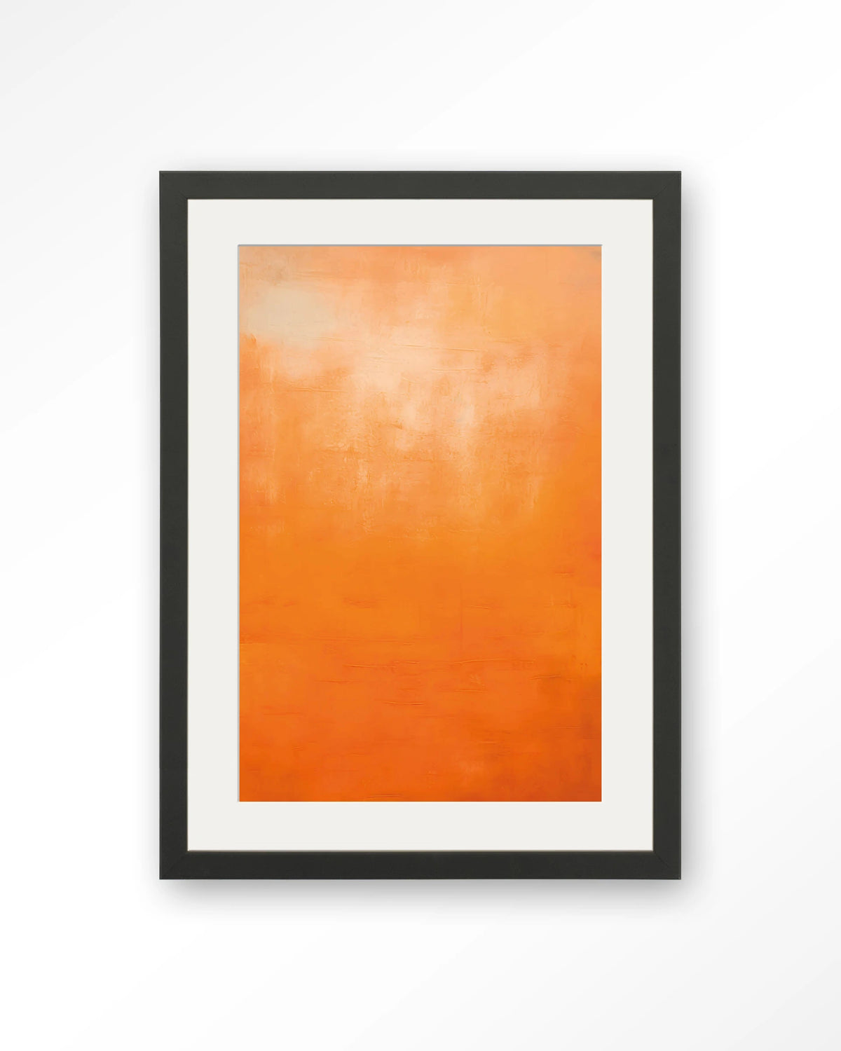 Orange Wandkleed – abstract oranje kleurverloop – Art print – Hout zwart + passe-partout