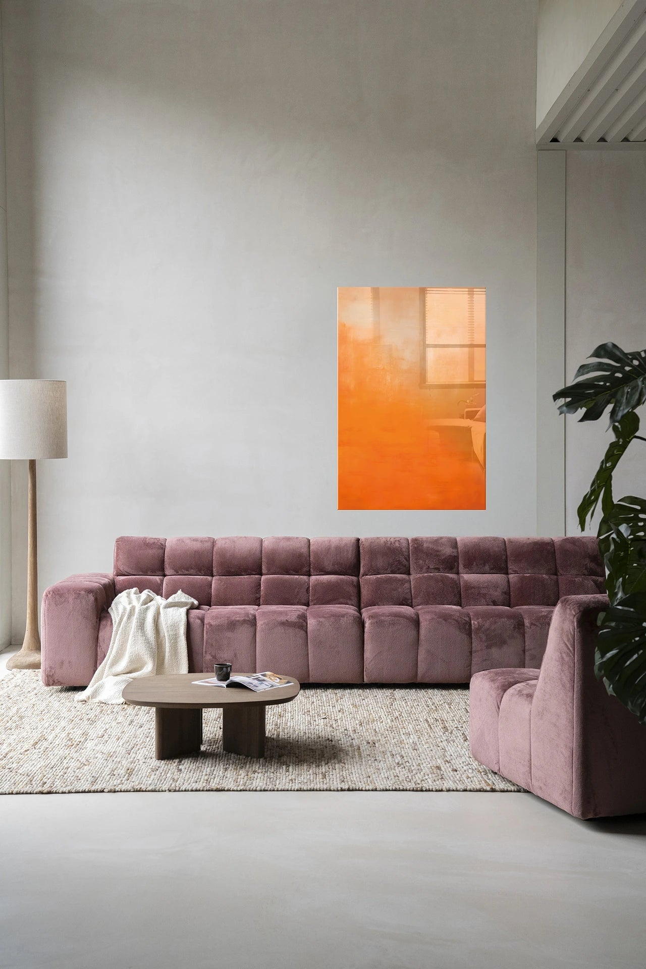 Orange Glasschilderij