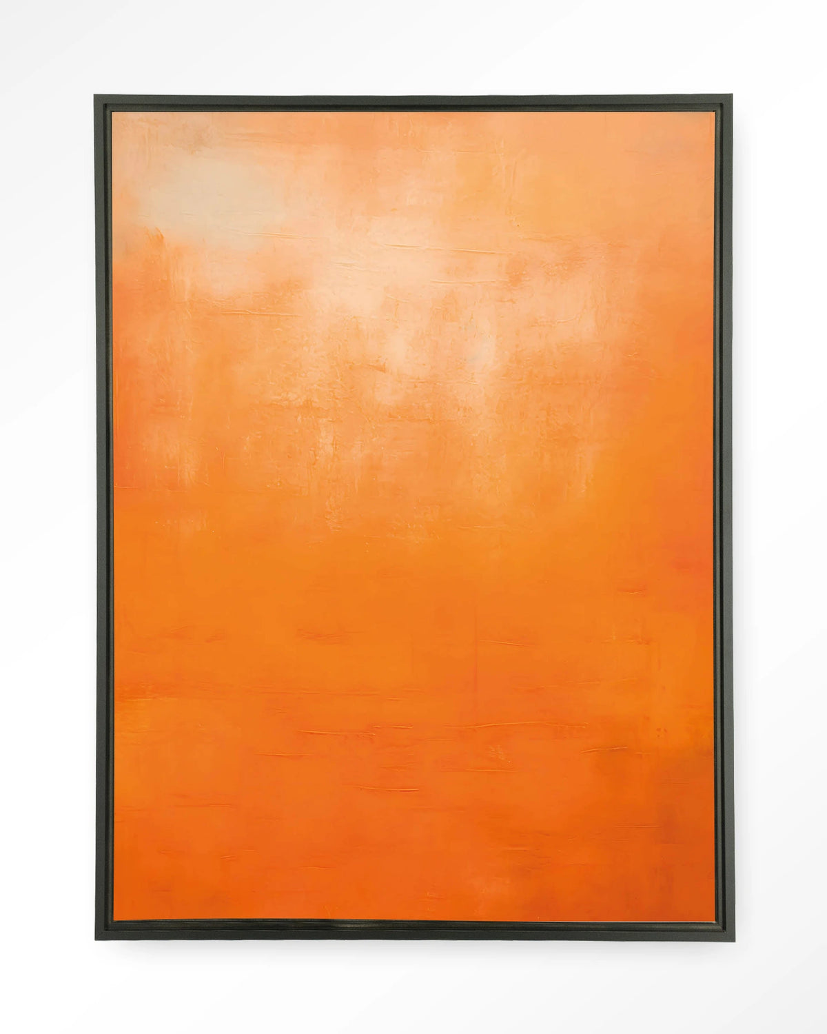 Orange Wandkleed – abstract oranje kleurverloop – Wandkleed – Floating frame – zwart