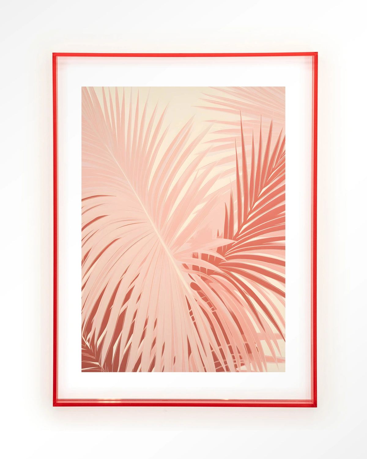 Pink Palm – roze palmbladeren – Art print – Acryl roze