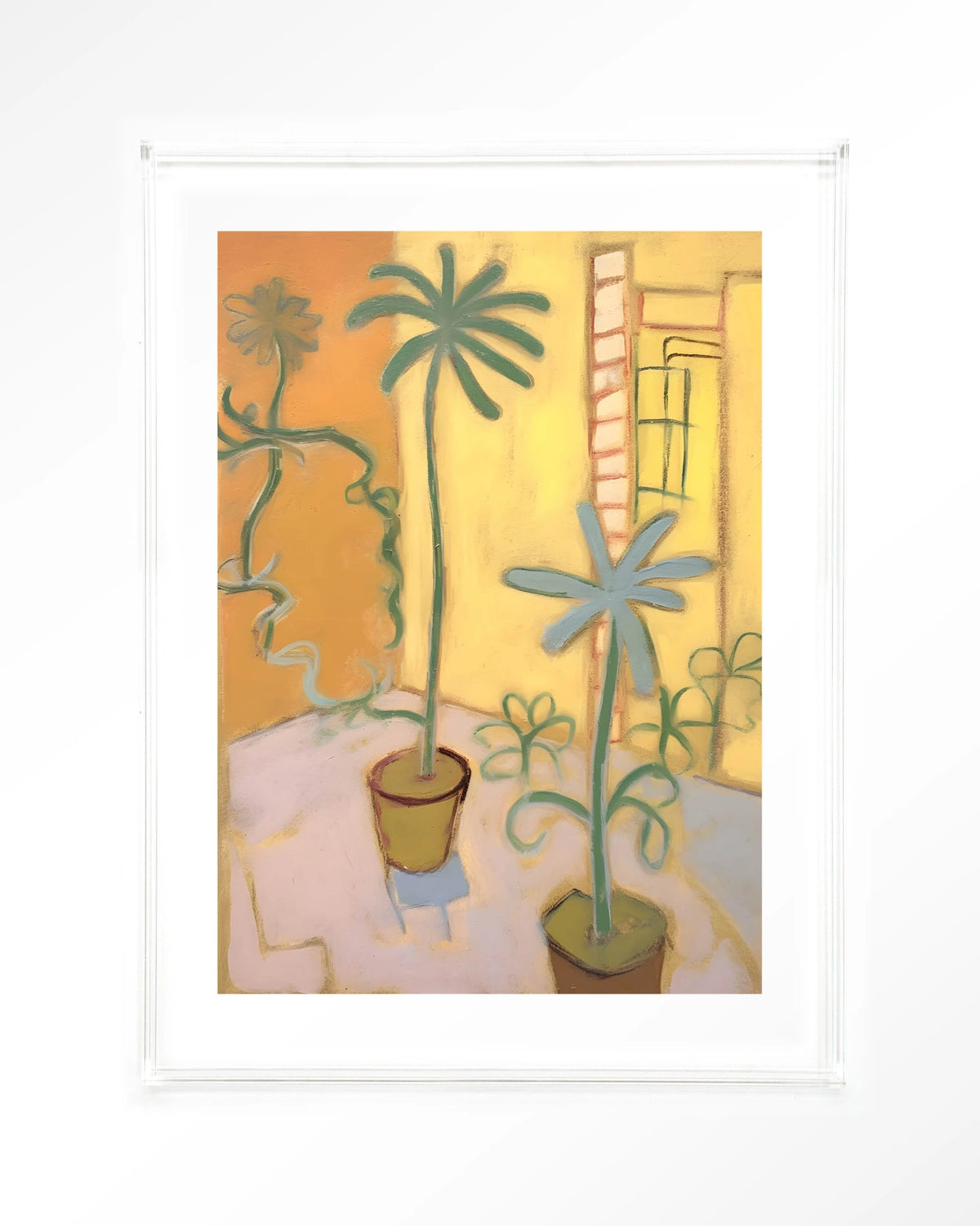Cabo Verde – planten in pot, gele kamer – Art print – Acryl doorzichtig