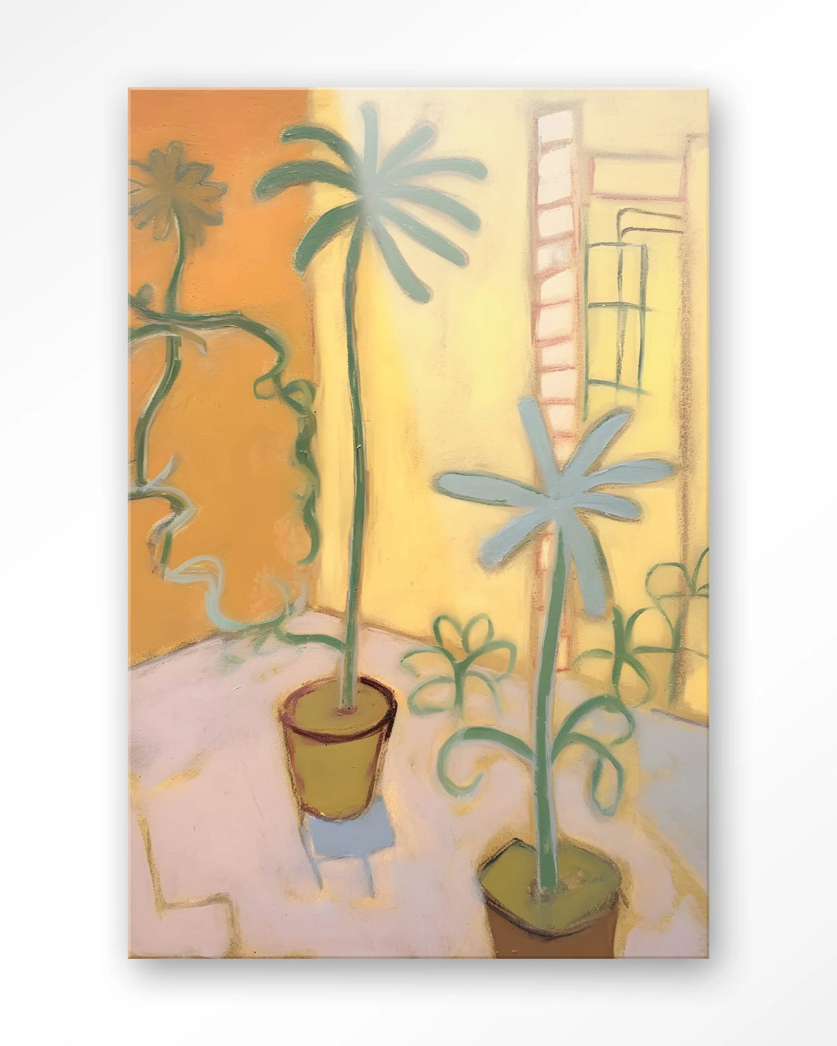 Cabo Verde – planten in pot, gele kamer – Glas – Blinde montage