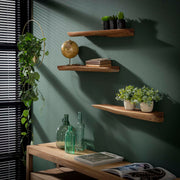 Wandschap Edge 60cm set van 3 / Massief acacia