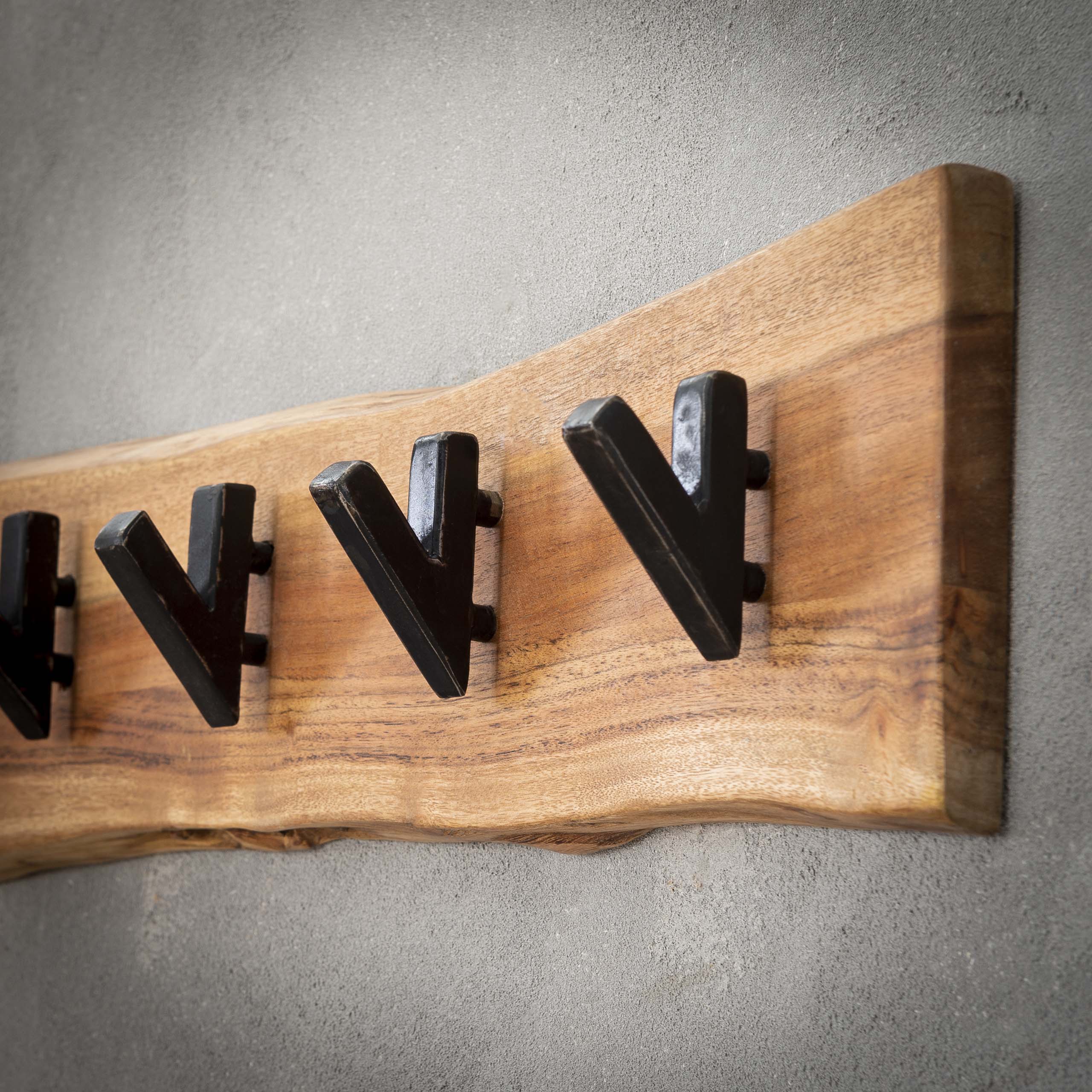 Kapstok Edge 8 Haken Massief Acacia