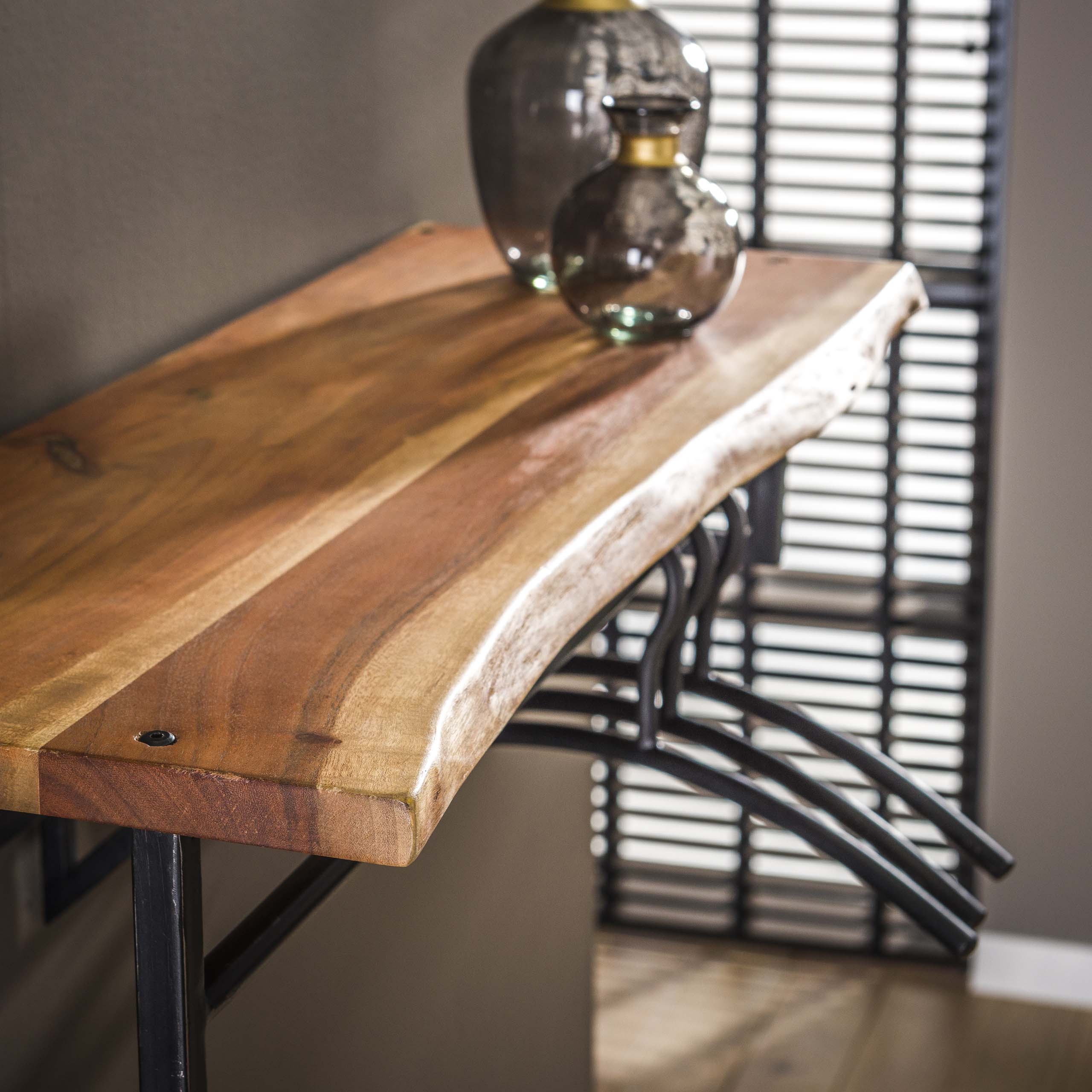 Kapstok Edge Roede En Hoedenplank 6 Haken Massief Acacia