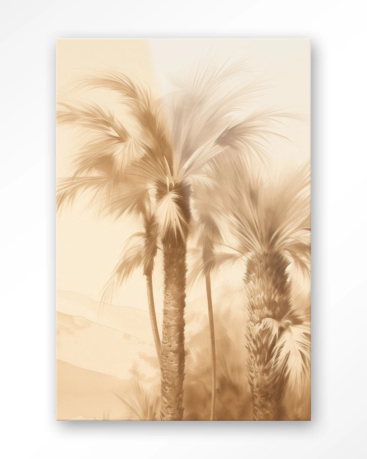 Desert Mirage – palmbomen in beige – Glas – Blinde montage
