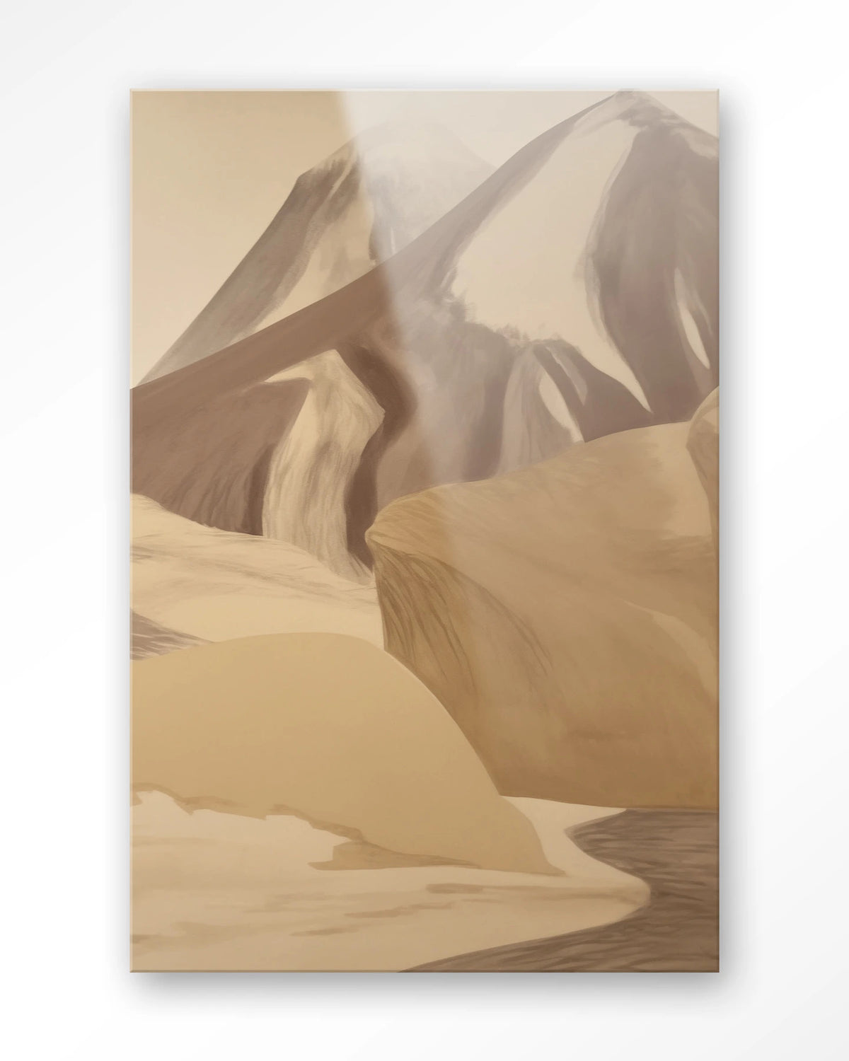 Rocky Mountain – bergen in beige tinten – Glas – Blinde montage