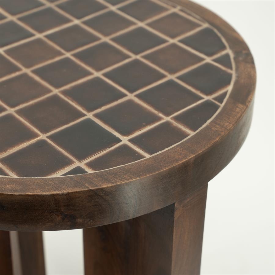 Tables Side table TiledUp 40x40x45 – bruin | By Boo