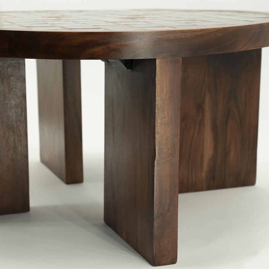 Tables Coffee table TiledUp 70x70x35 – bruin | By Boo