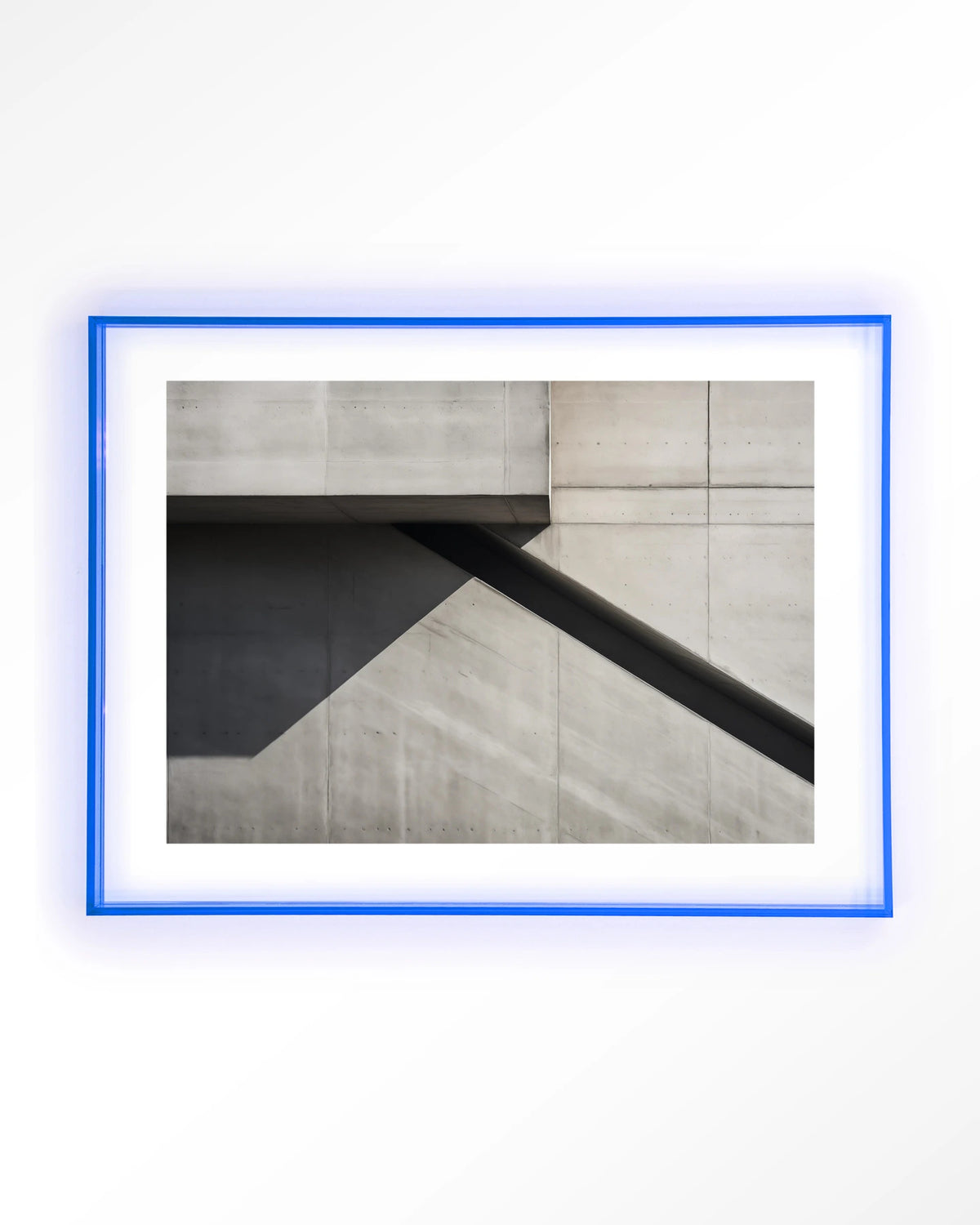 Concrete Detail – betonnen muur architectuur – Art print – Acryl lichtblauw