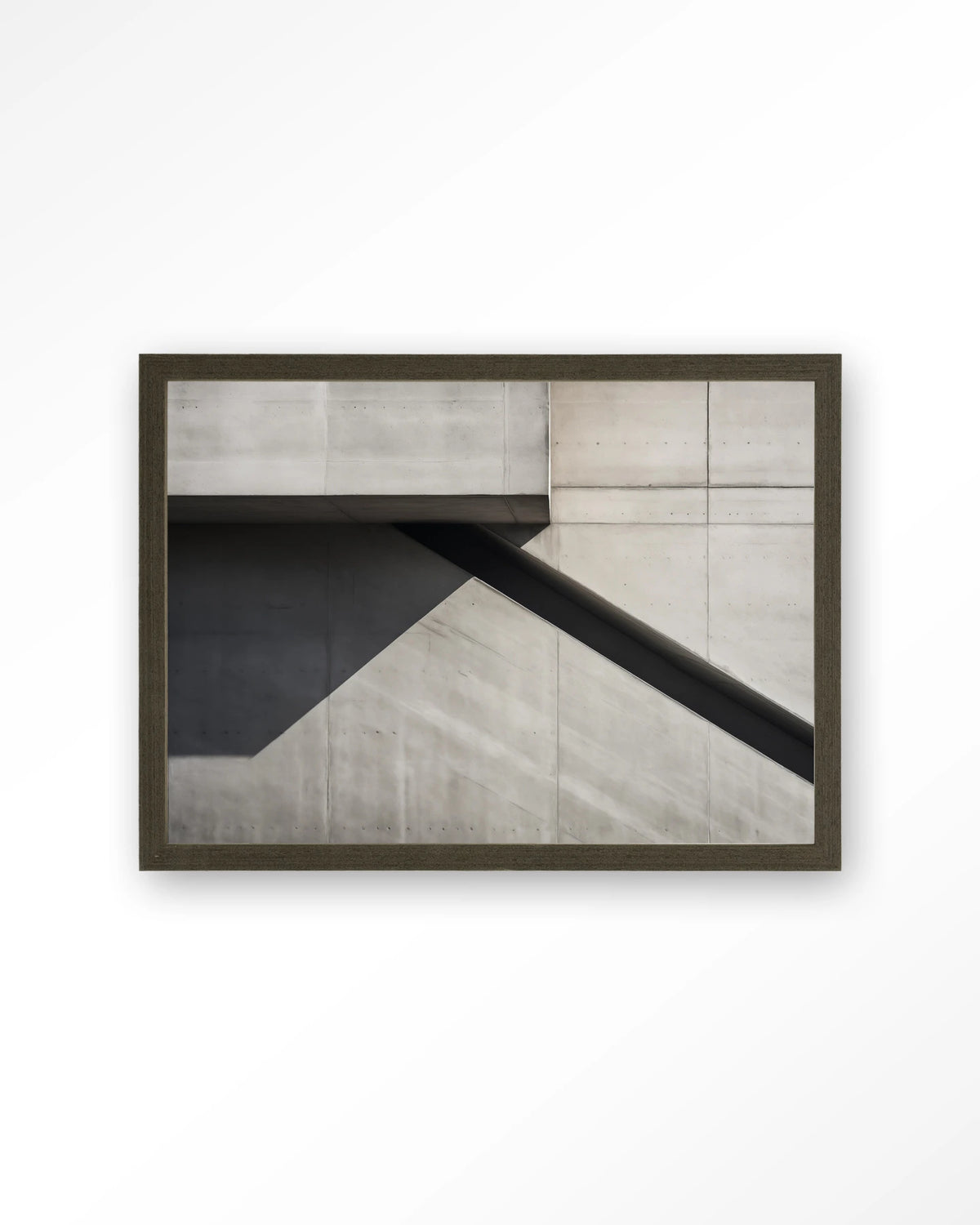 Concrete Detail – betonnen muur architectuur – Art print – Hout donkerbruin
