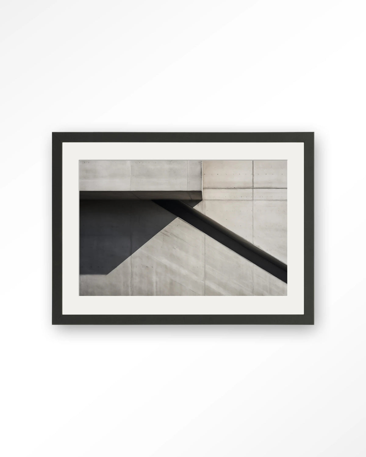 Concrete Detail – betonnen muur architectuur – Art print – Hout zwart + passe-partout