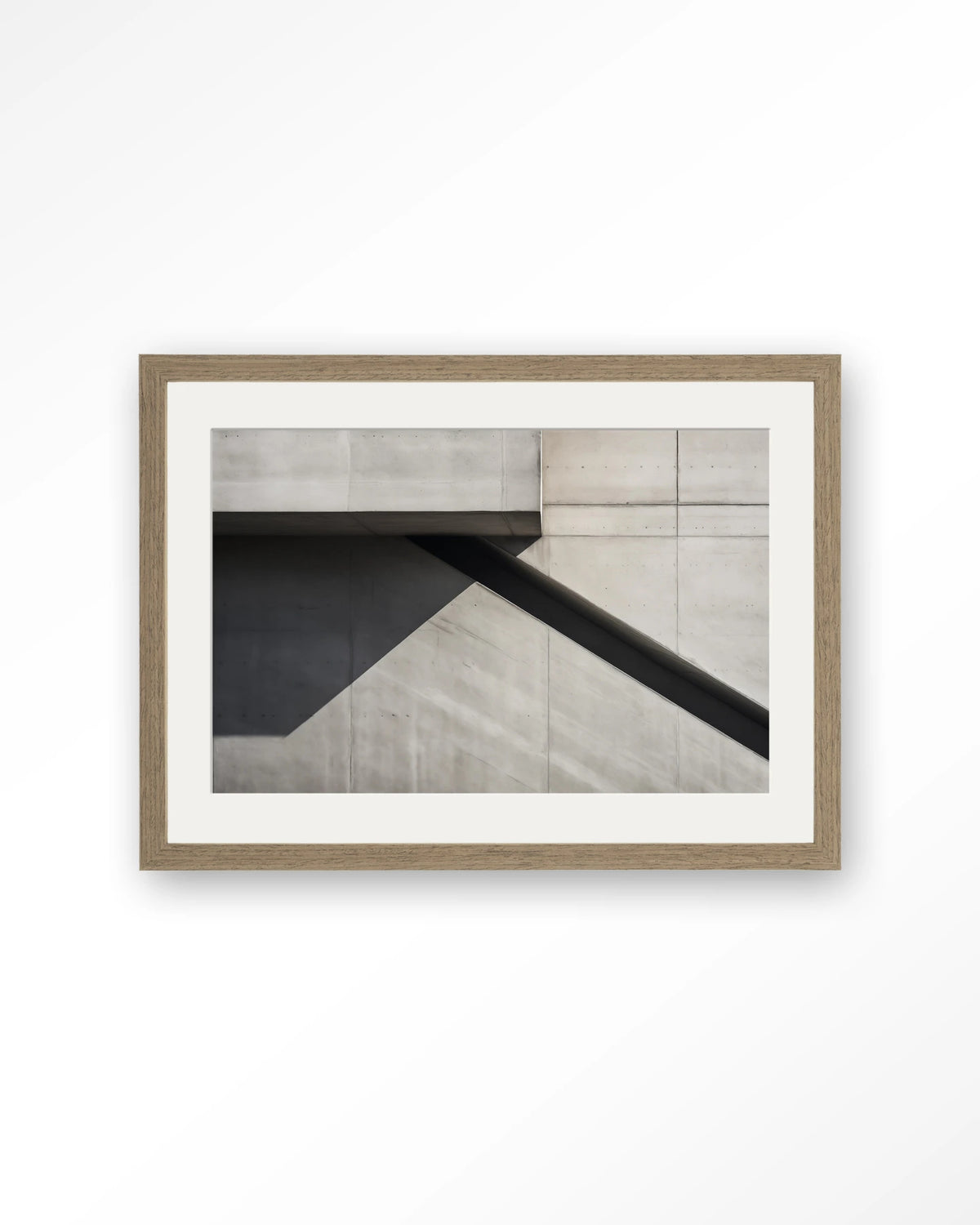 Concrete Detail – betonnen muur architectuur – Art print – Hout bruin + passe-partout