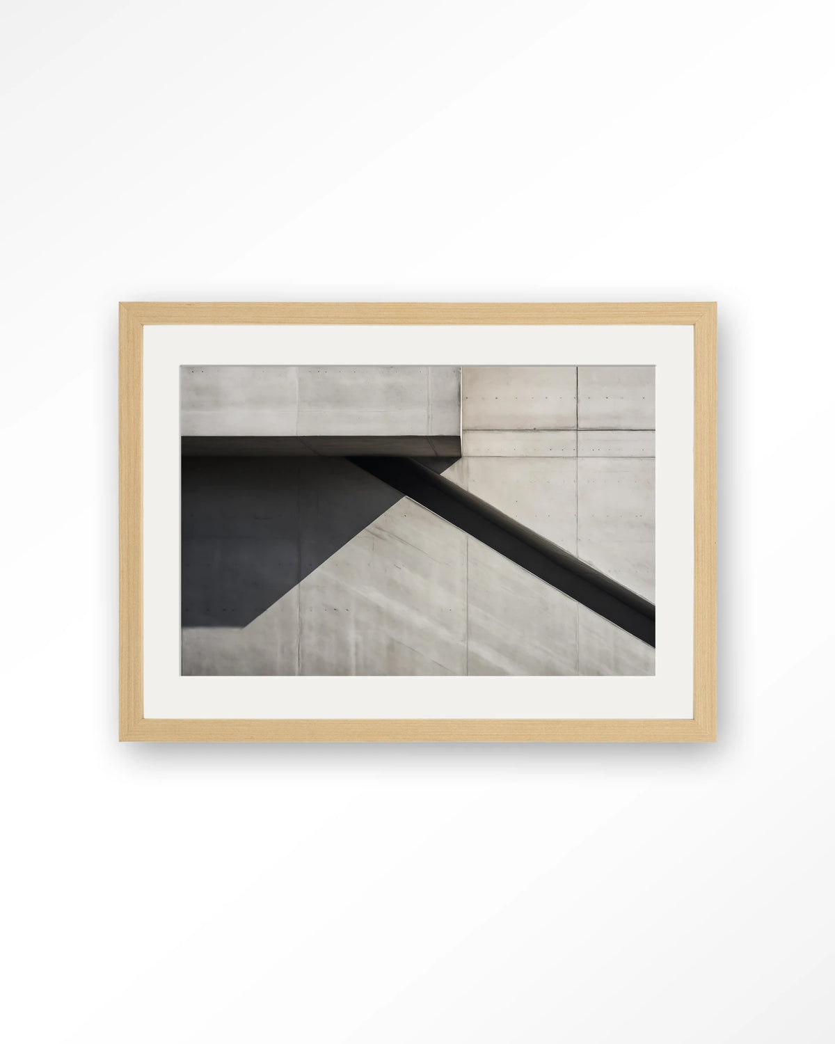 Concrete Detail – betonnen muur architectuur – Art print – Hout naturel + passe-partout