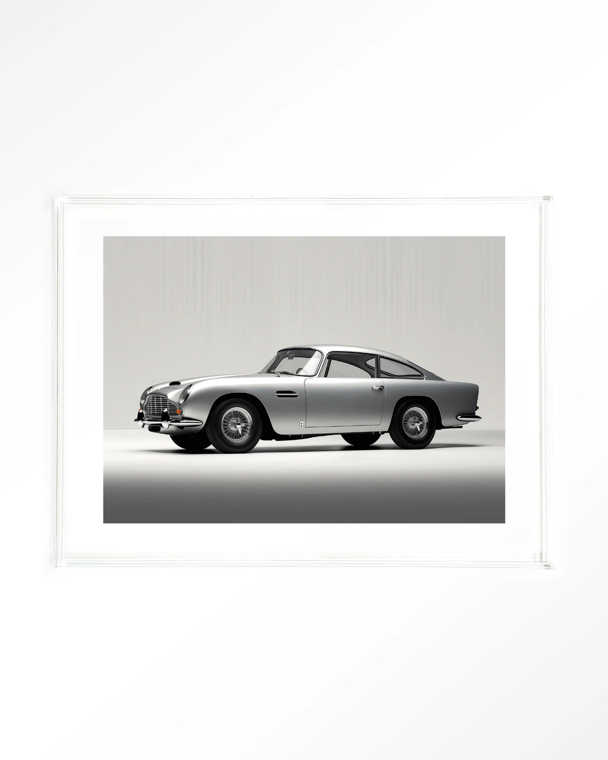 Silver Ride – zilveren klassieke sportwagen – Art print – Acryl doorzichtig