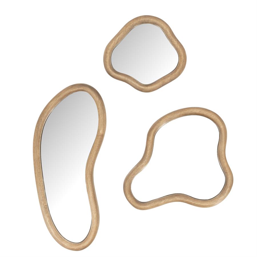 Spiegel Akiro 17x40,5x2,5 / 30x24,5x2,5 / 20x18x2,5 – bruin | By Boo