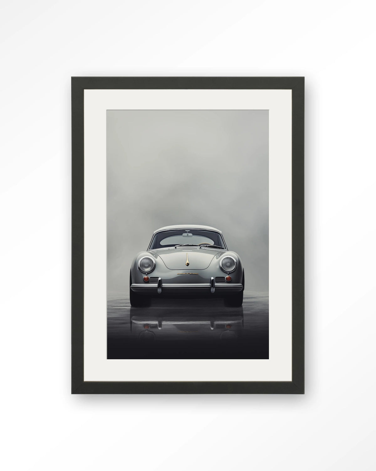 Smokey Car – Art print – Hout zwart + passe-partout