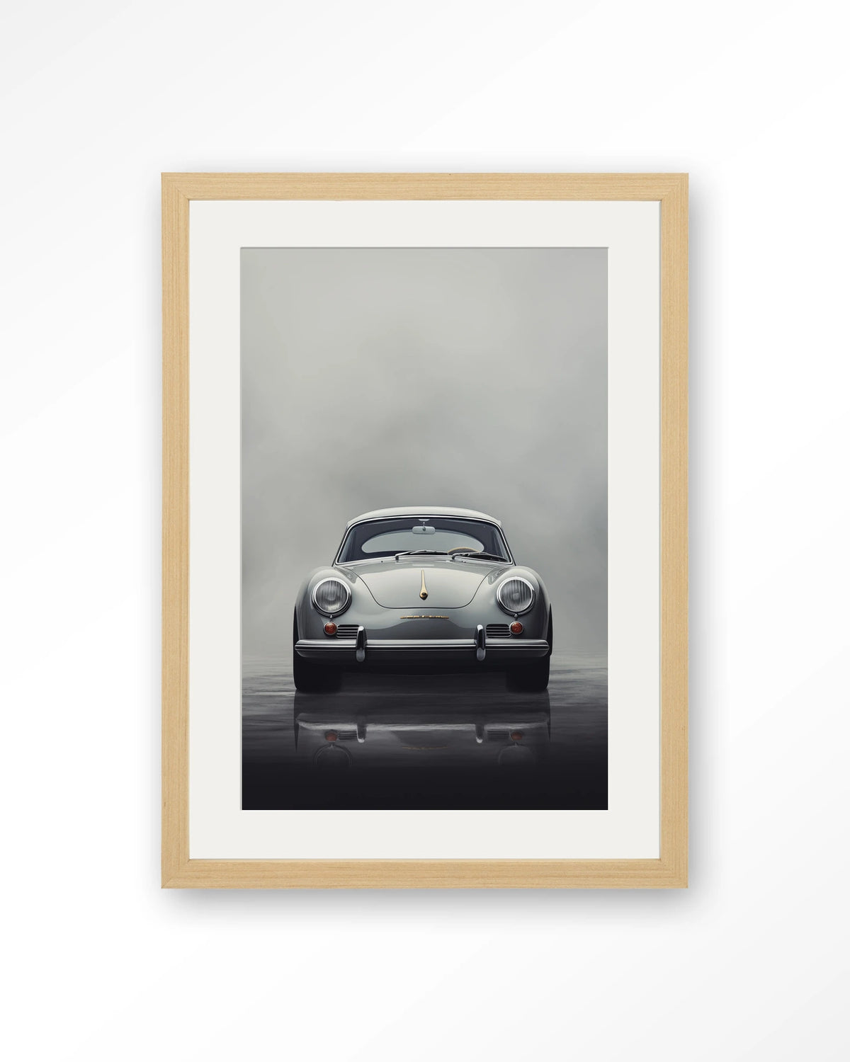 Smokey Car – Art print – Hout naturel + passe-partout