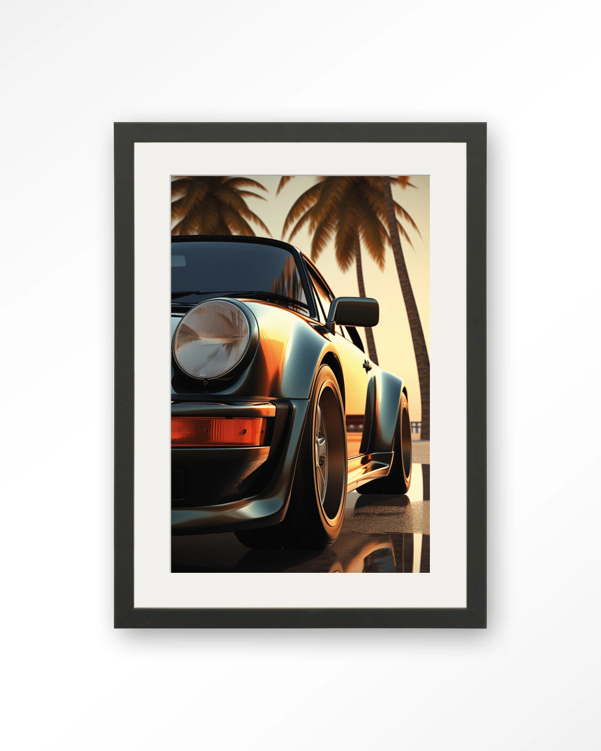 Miami Style – Art print – Hout zwart + passe-partout
