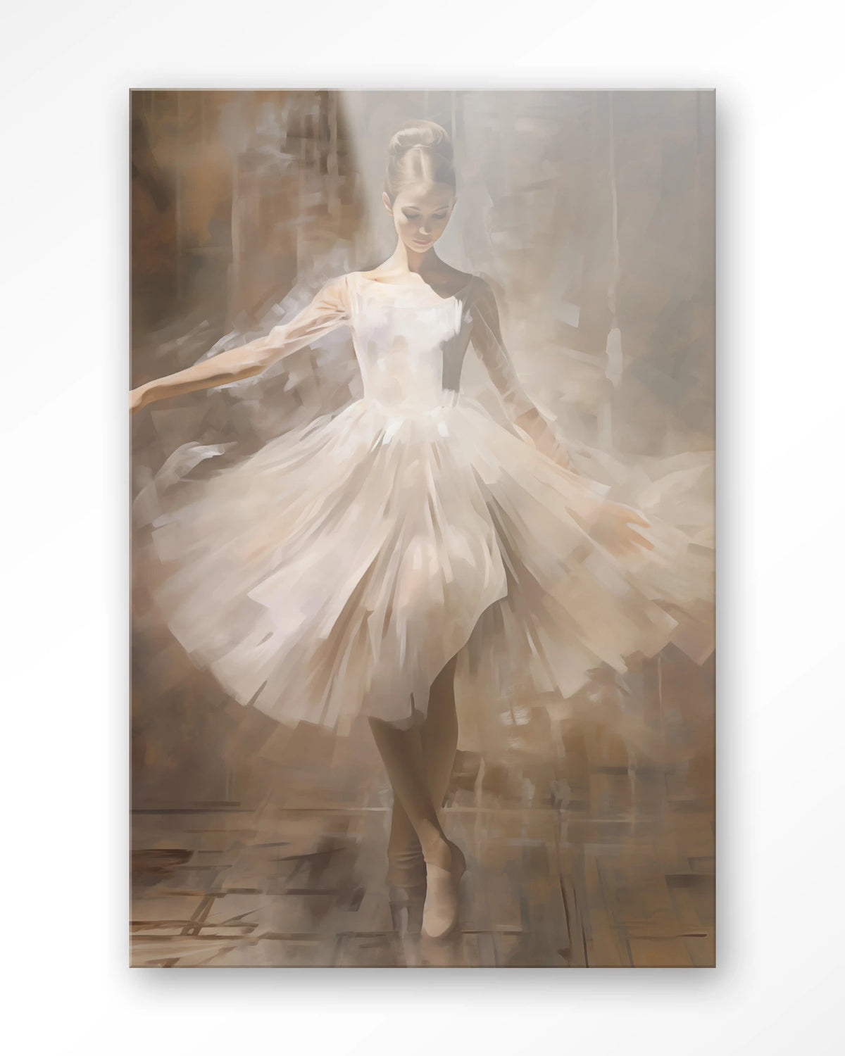 Dancing Ballerina – ballerina in witte tutu – Glas – Blinde montage