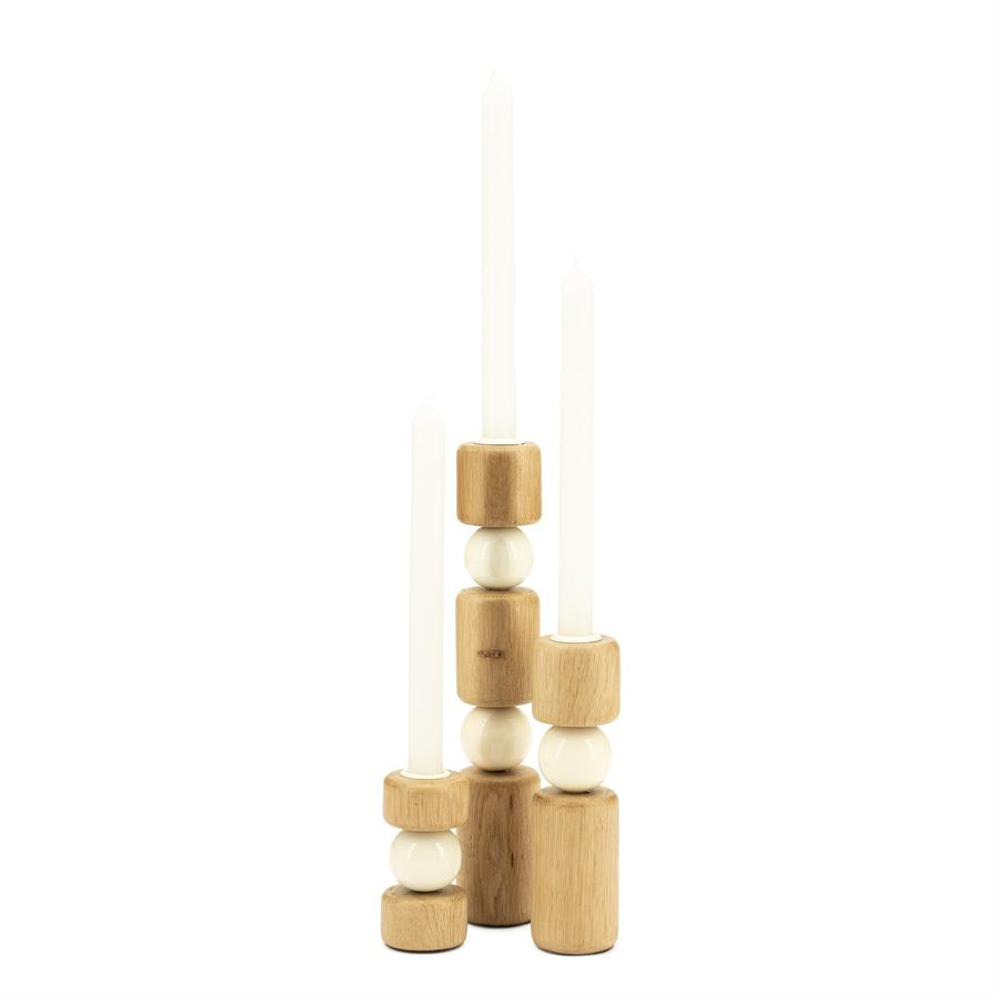 Candles Candle holder Belloa 5x5x11 / 5x5x20 / 5x5x27 – beige | By Boo