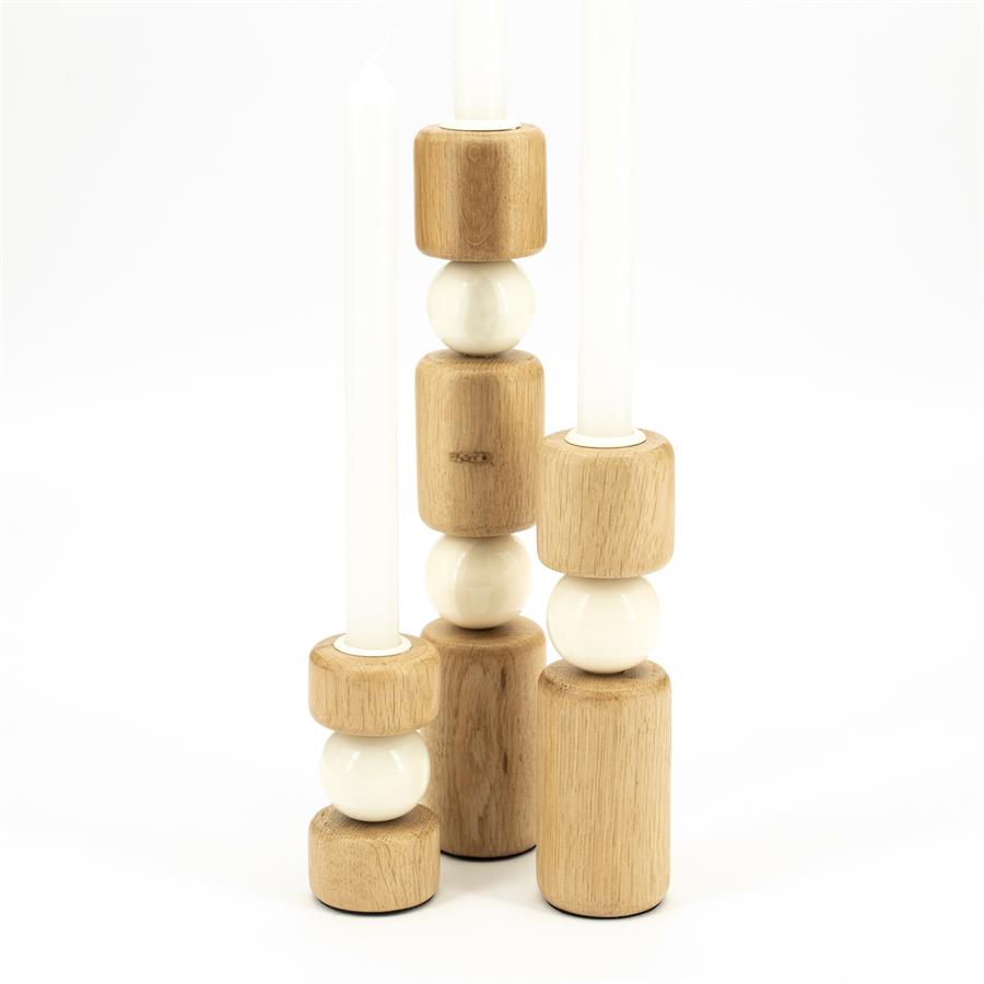 Candles Candle holder Belloa 5x5x11 / 5x5x20 / 5x5x27 – beige | By Boo
