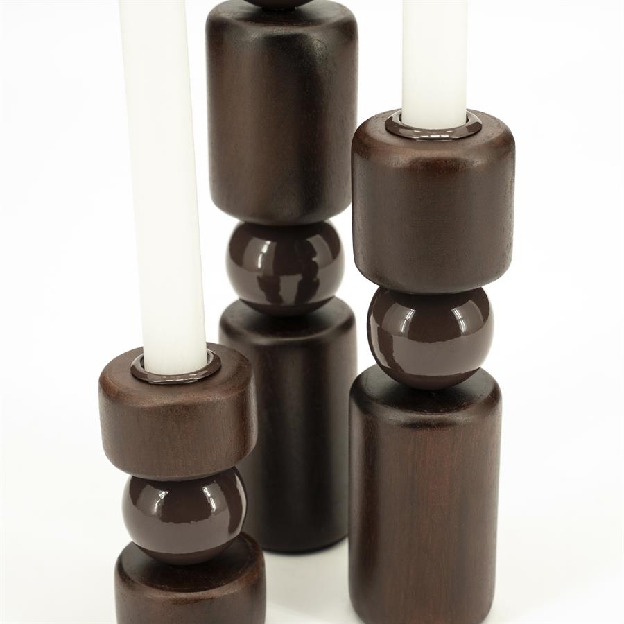 Candles Candle holder Belloa 5x5x11 / 5x5x20 / 5x5x27 – bruin | By Boo