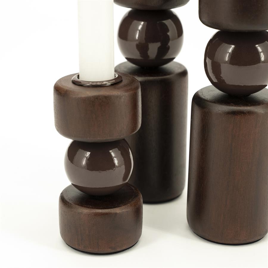 Candles Candle holder Belloa 5x5x11 / 5x5x20 / 5x5x27 – bruin | By Boo