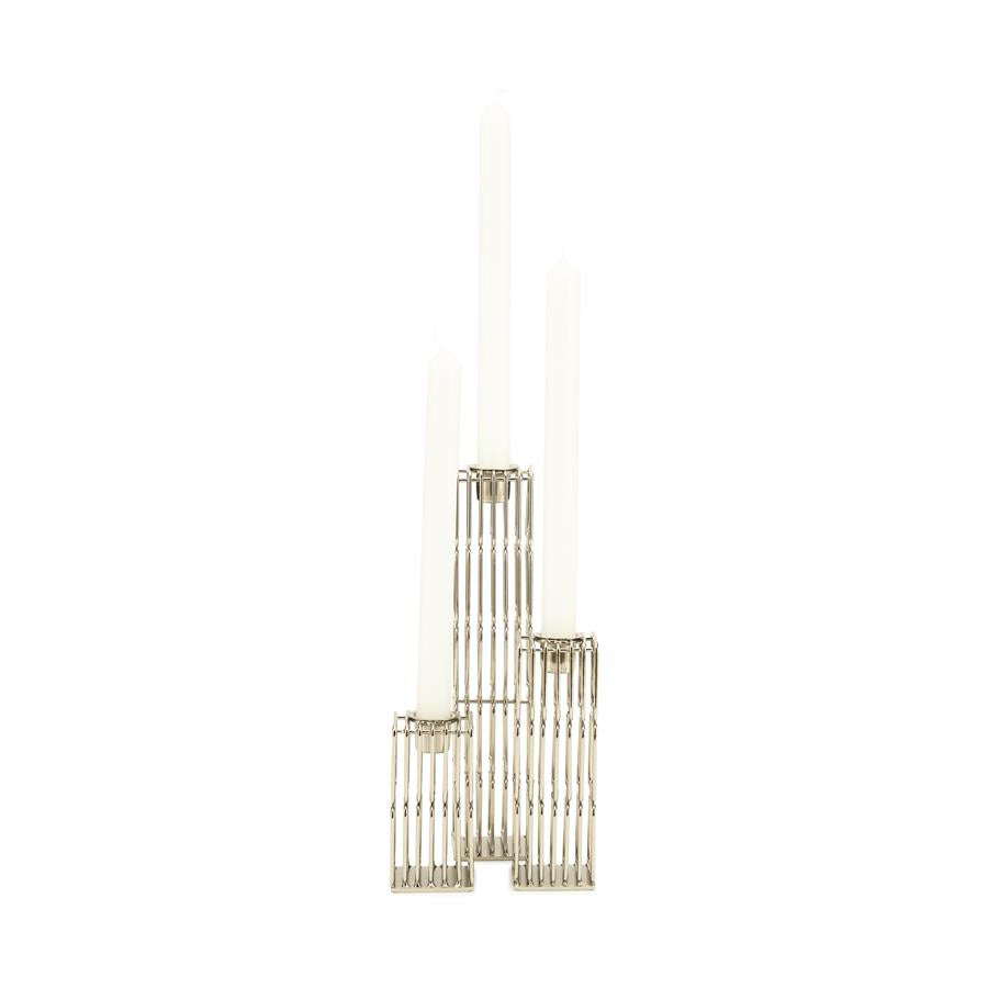 Candles Candle holder WireWorks 6,5x6x10 / 6,5x6x20 / 6,5x6x25 – silver | By Boo