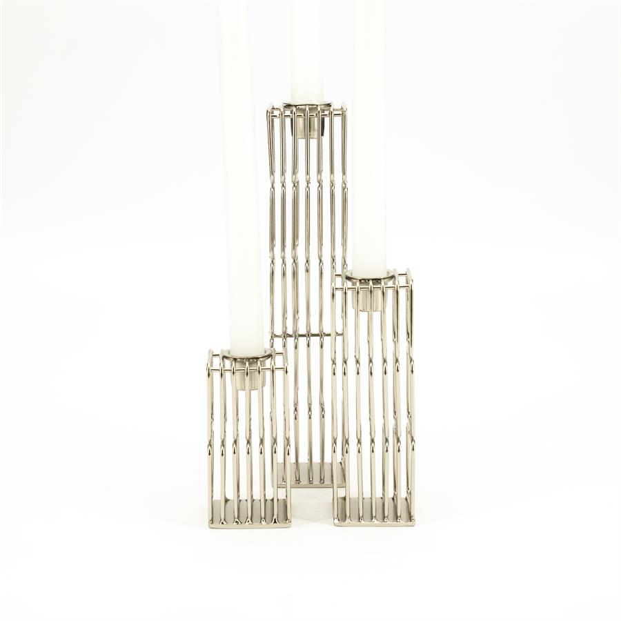 Candles Candle holder WireWorks 6,5x6x10 / 6,5x6x20 / 6,5x6x25 – silver | By Boo