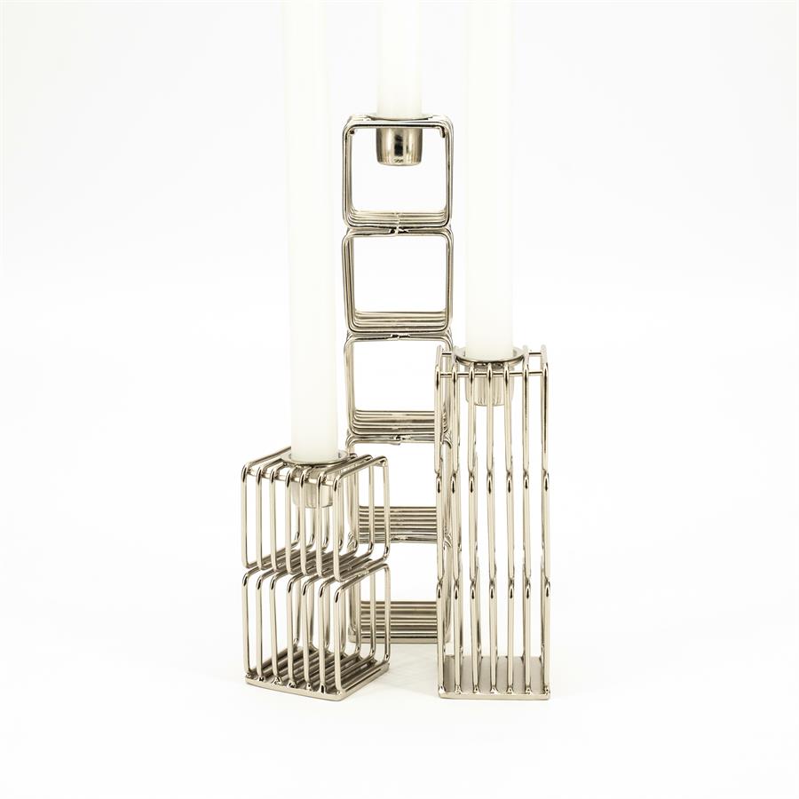 Candles Candle holder WireWorks 6,5x6x10 / 6,5x6x20 / 6,5x6x25 – silver | By Boo