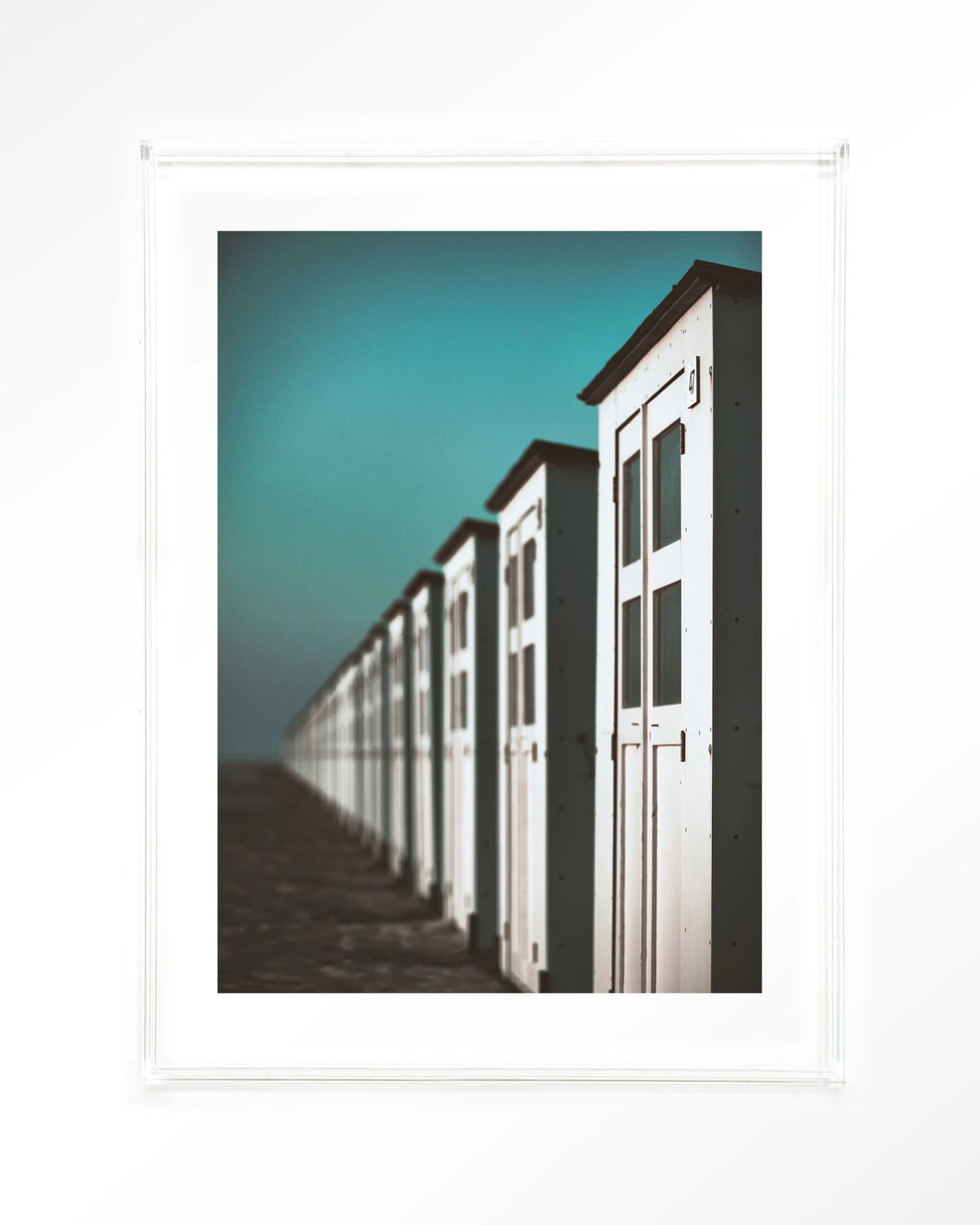 City Life @ The Beach – strandhuisjes in turquoise – Art print – Acryl doorzichtig