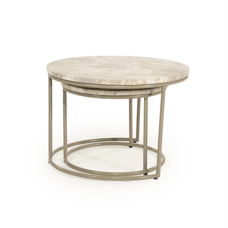 Tables Alvar ( set of 2) 60x60x41 / 45x45x35 – beige | By Boo