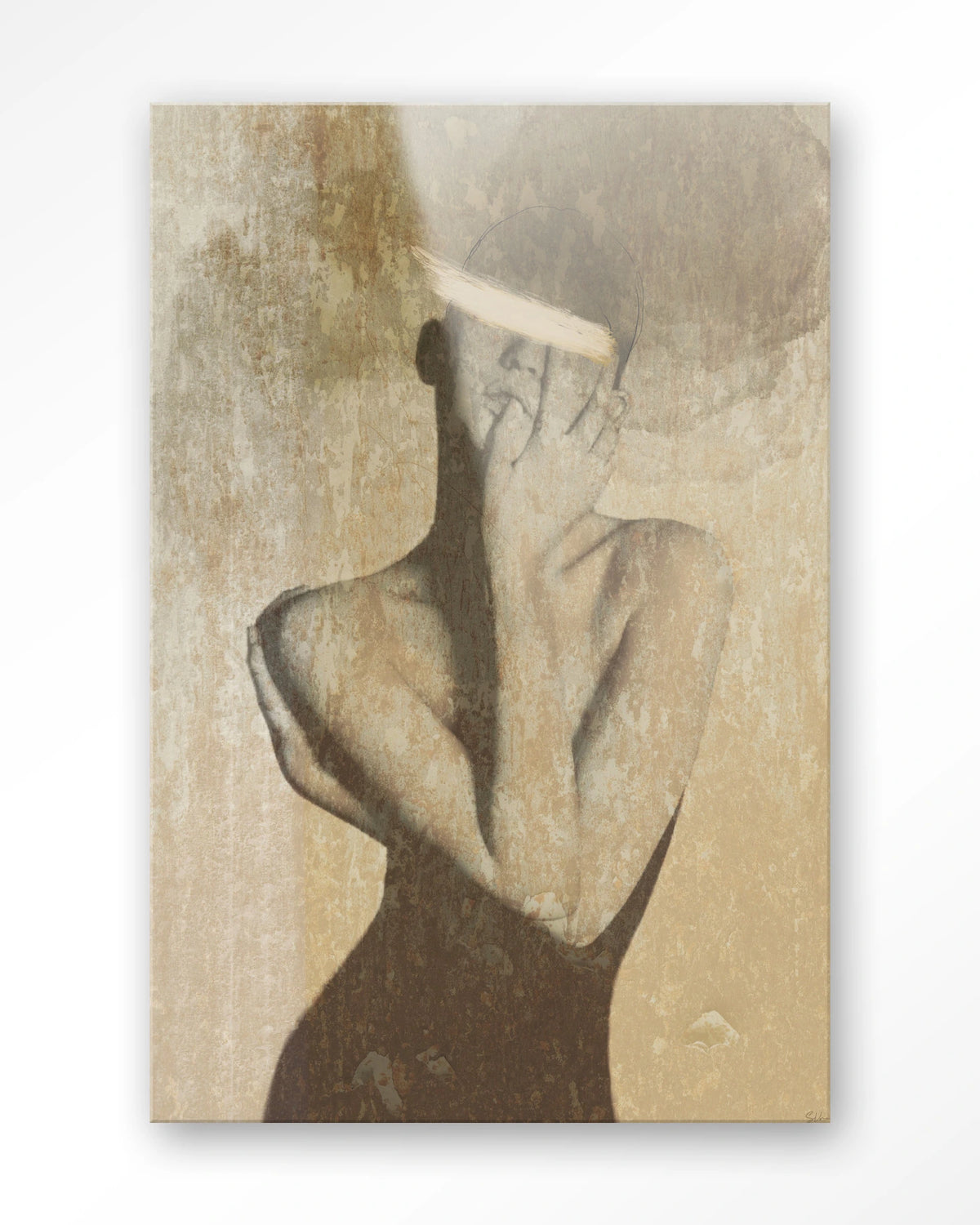 Self Love – vrouwelijk figuur in beige – Glas – Blinde montage