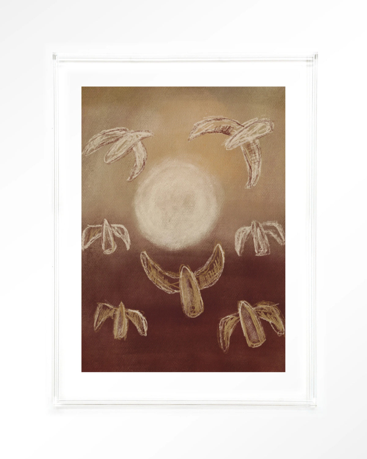Birds By Night – abstracte vogels bij maanlicht – Art print – Acryl doorzichtig