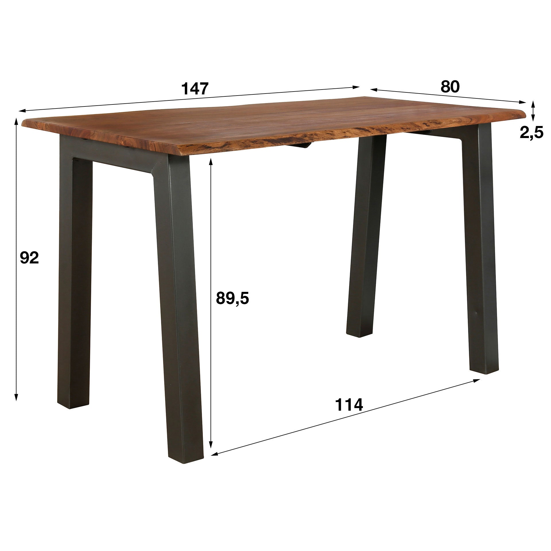 Bartafel Edge 147Cm Massief Acacia