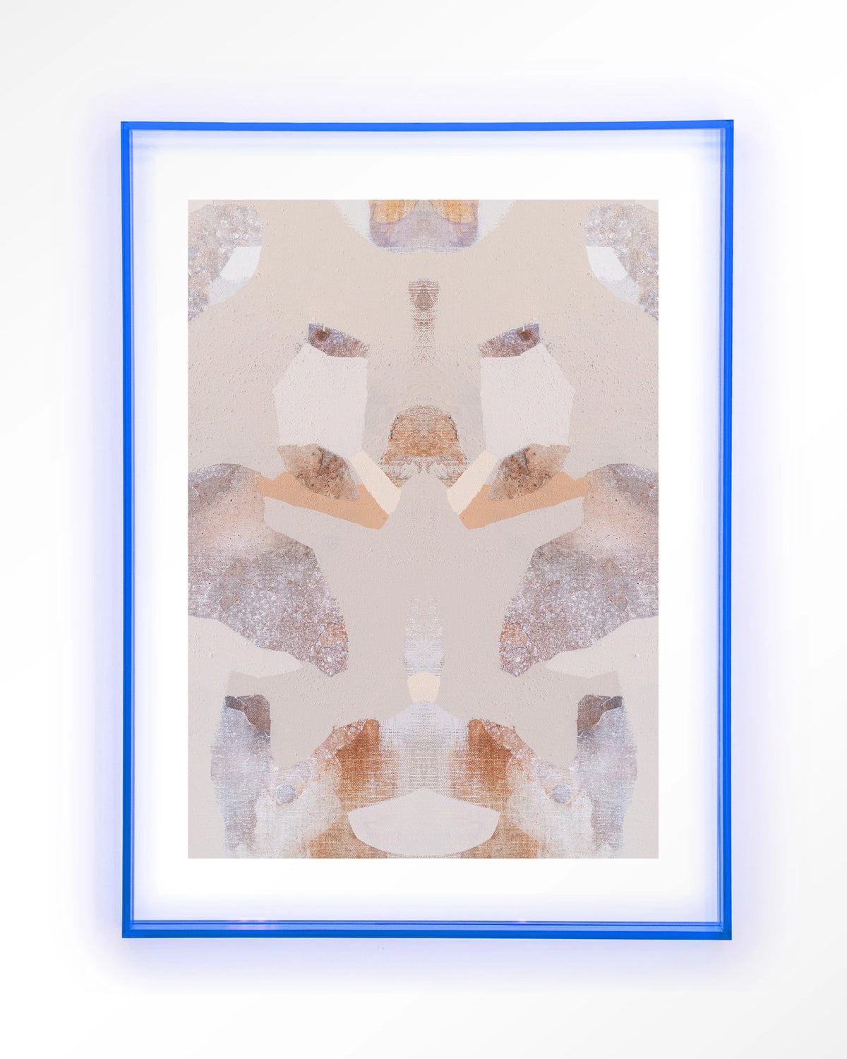 Sand Fox – abstract in beige en roze – Art print – Acryl lichtblauw