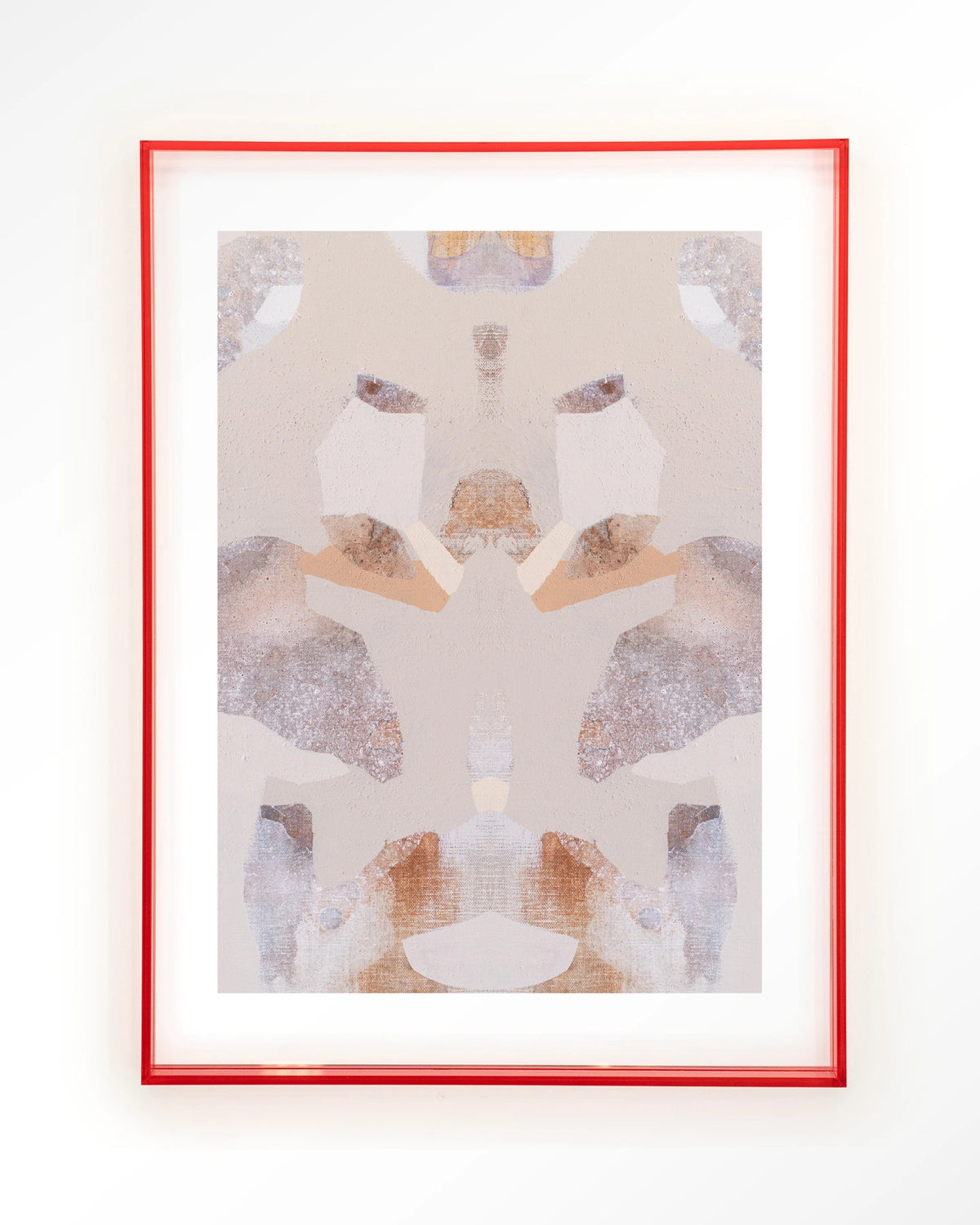Sand Fox – abstract in beige en roze – Art print – Acryl roze