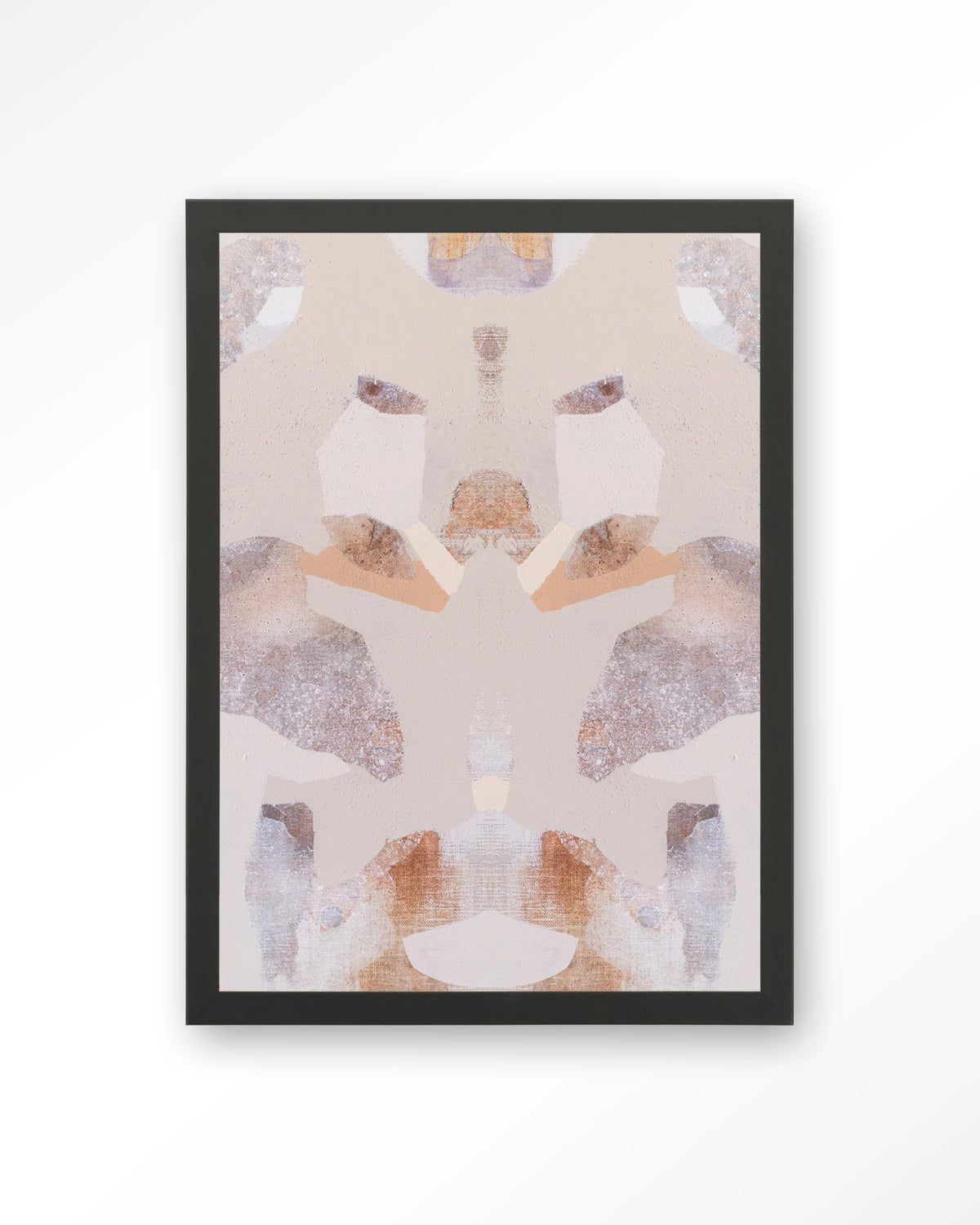 Sand Fox – abstract in beige en roze – Art print – Hout zwart