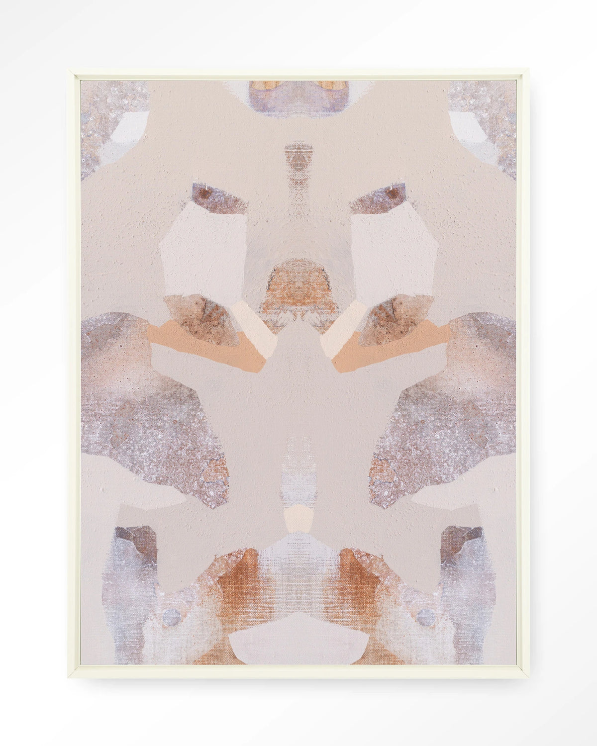 Sand Fox – abstract in beige en roze – Wandkleed – Floating frame – wit