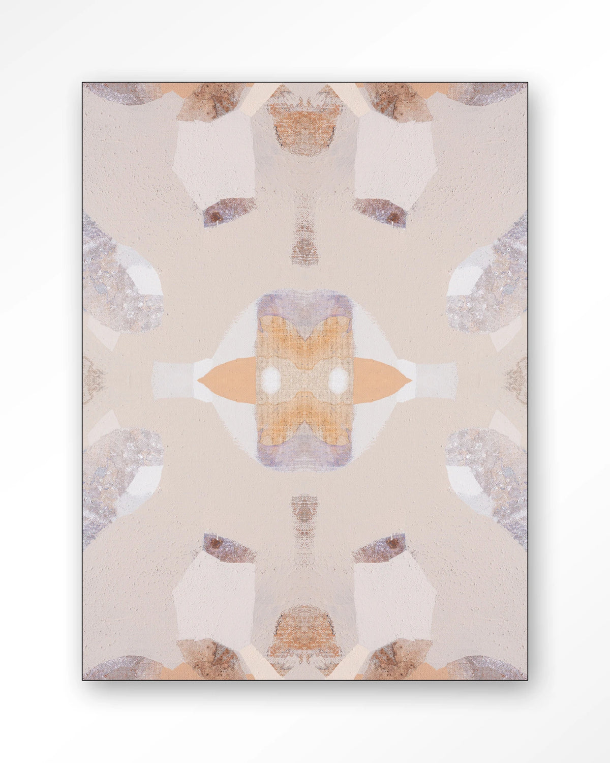 Mountain Lion – symmetrisch patroon in beige en oranje – Wandkleed – Frame – zwart