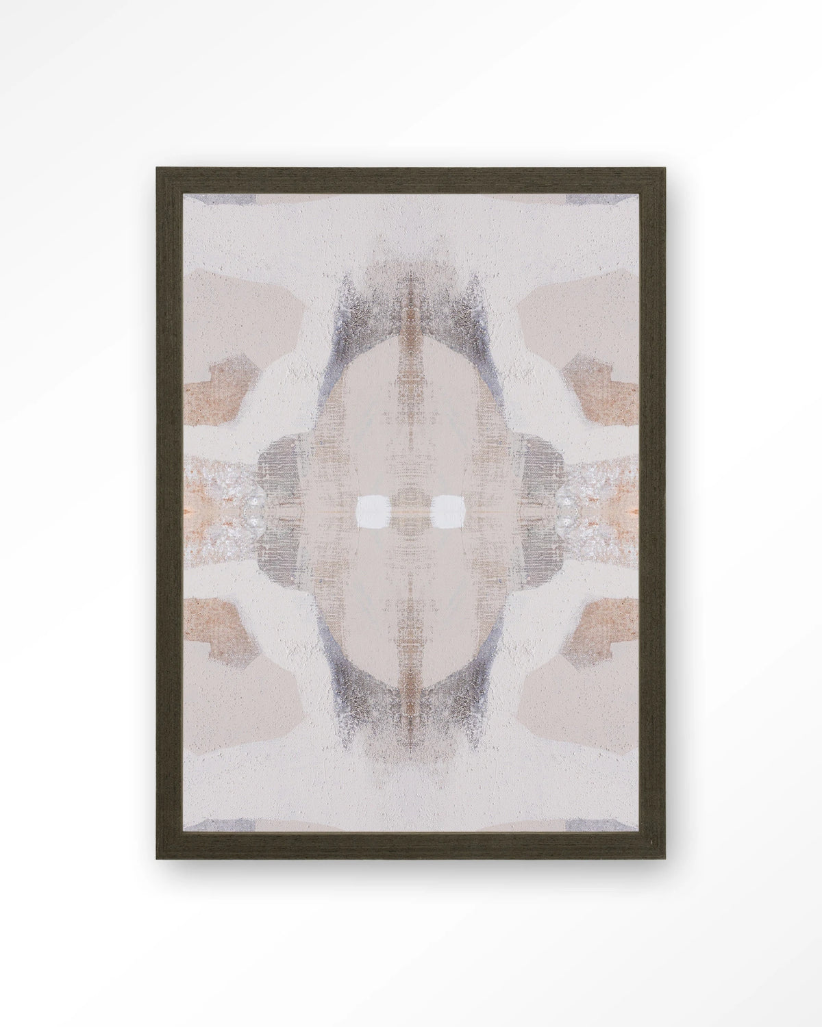 Chiru Antelope – abstract in beige en grijs – Art print – Hout donkerbruin