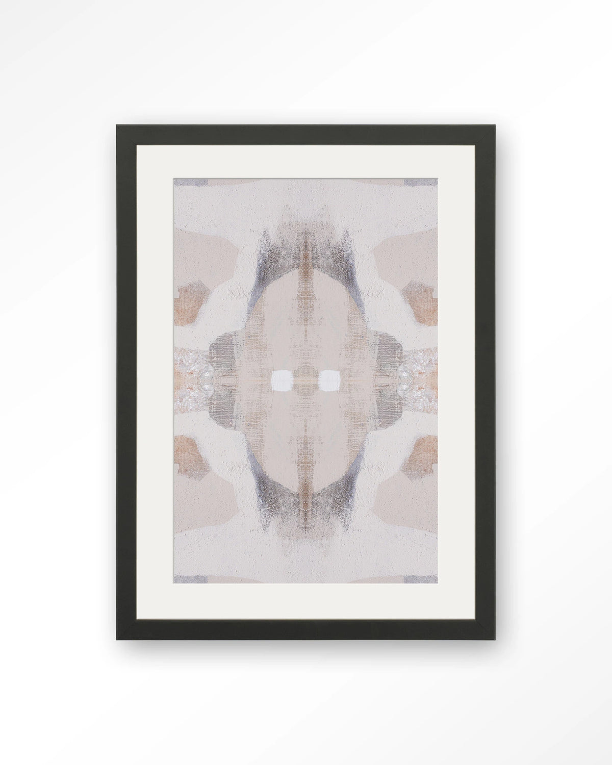 Chiru Antelope – abstract in beige en grijs – Art print – Hout zwart + passe-partout