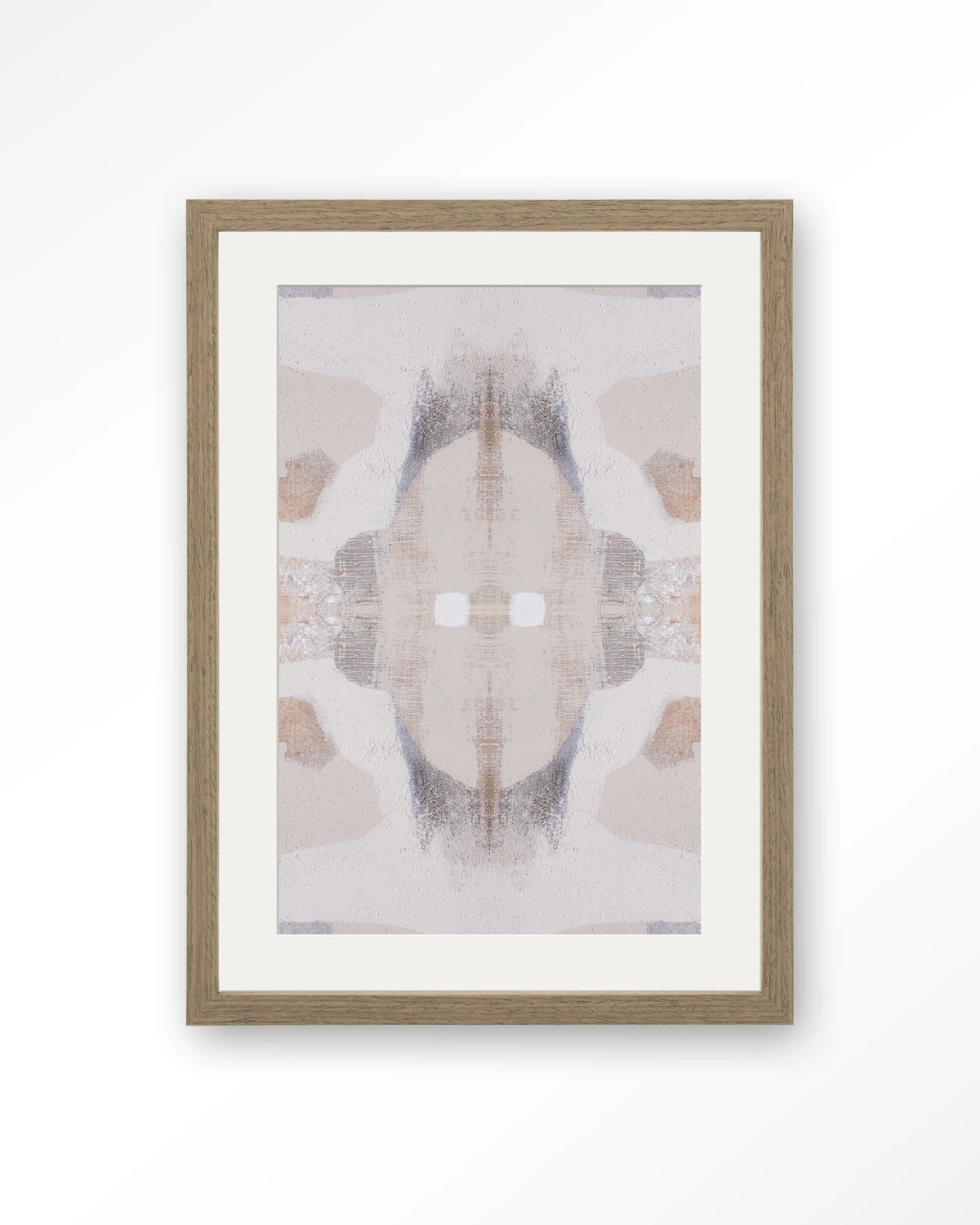 Chiru Antelope – abstract in beige en grijs – Art print – Hout bruin + passe-partout