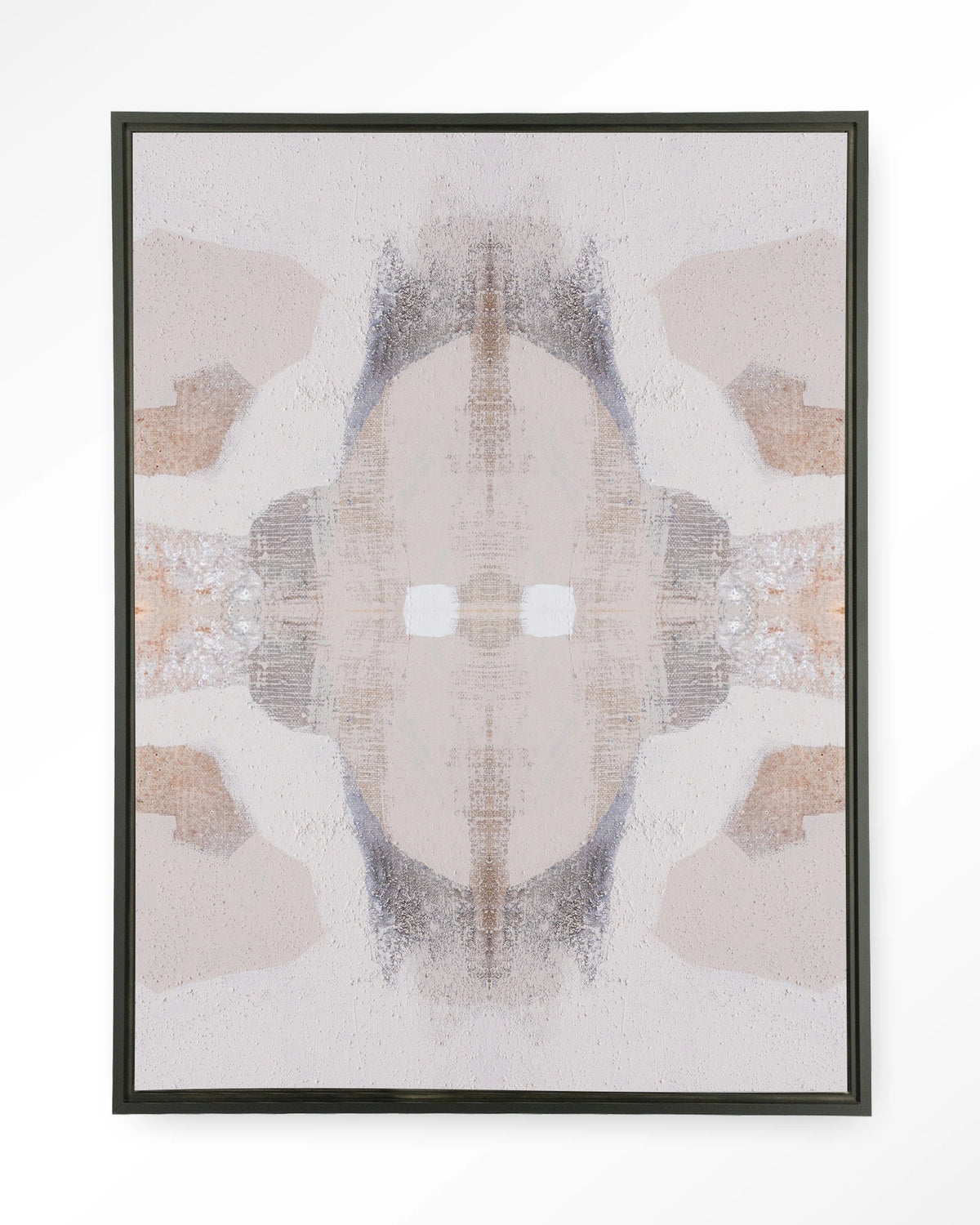 Chiru Antelope – abstract in beige en grijs – Wandkleed – Floating frame – zwart
