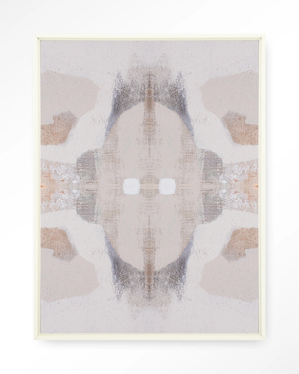 Chiru Antelope – abstract in beige en grijs – Wandkleed – Floating frame – wit