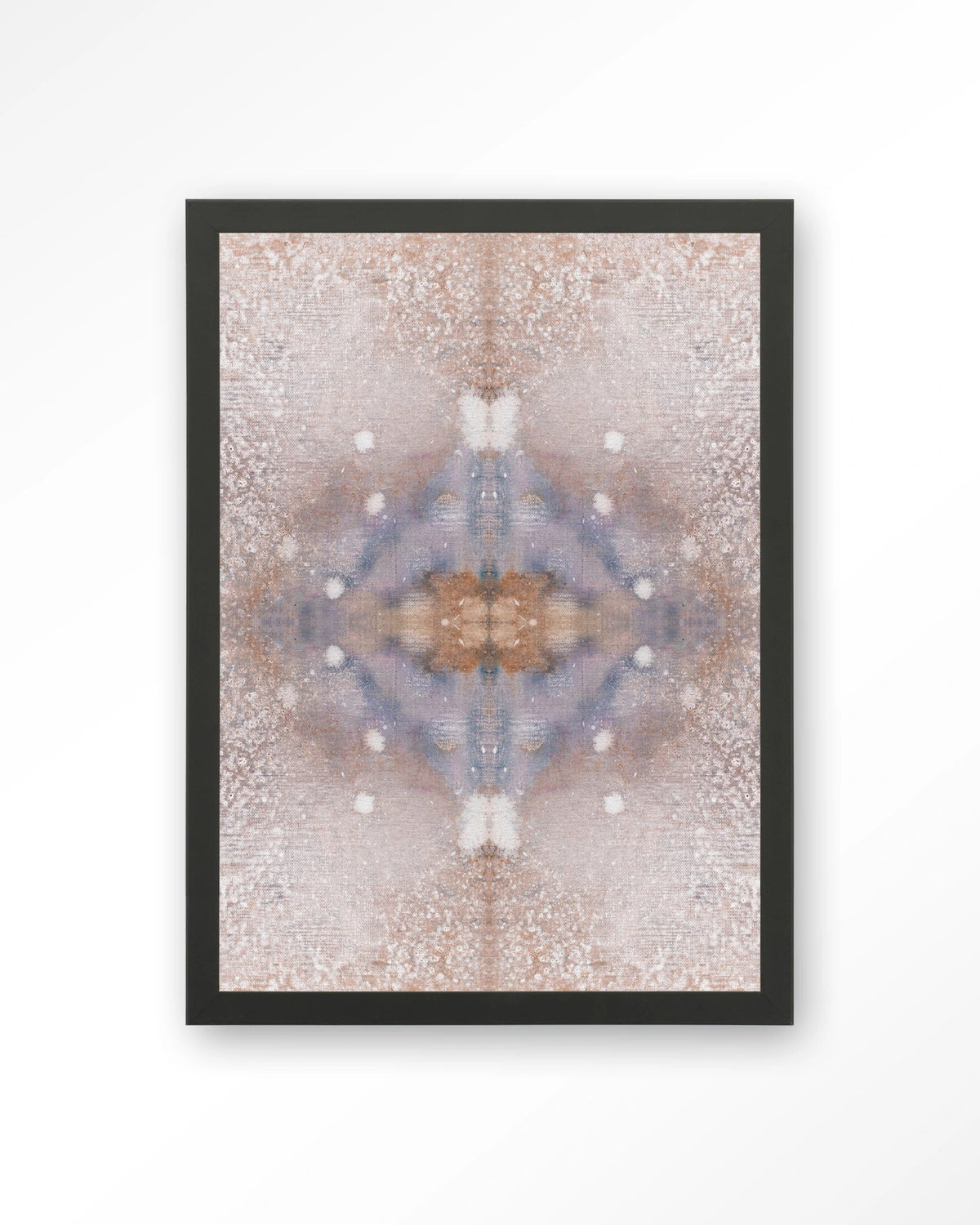 Iberian Lynx – abstract in roze en blauw – Art print – Hout zwart