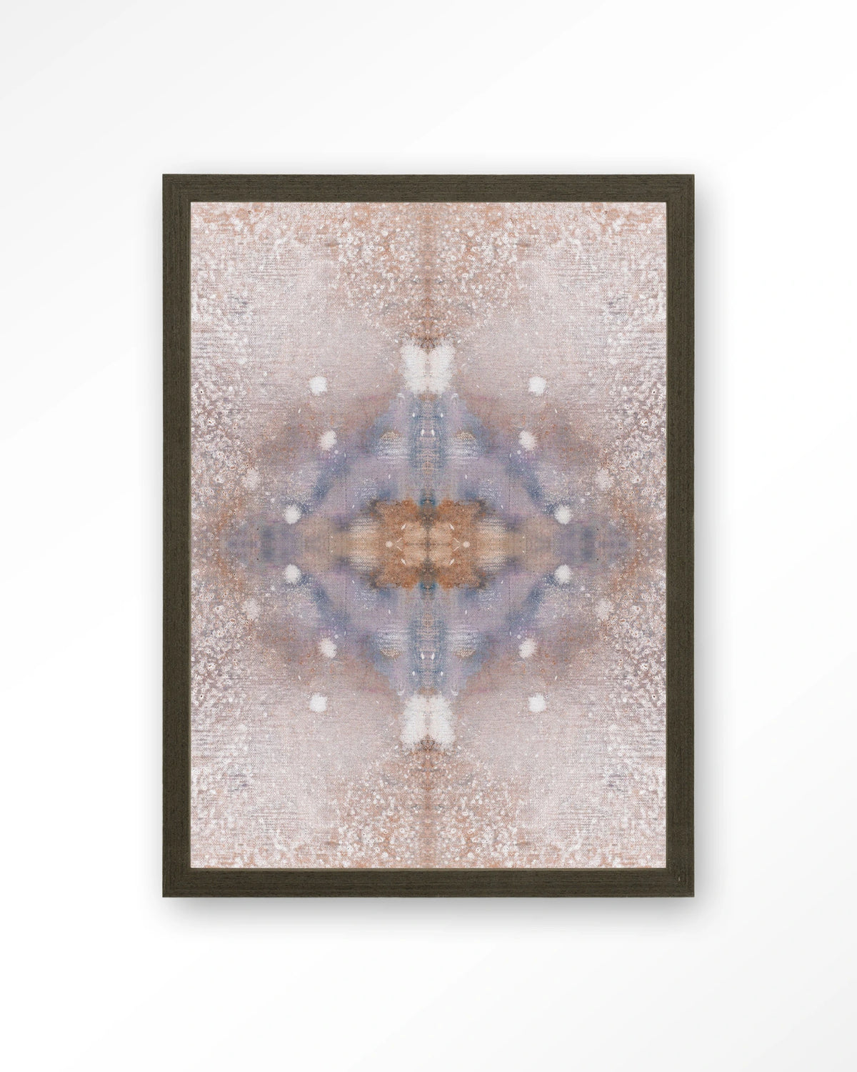 Iberian Lynx – abstract in roze en blauw – Art print – Hout donkerbruin