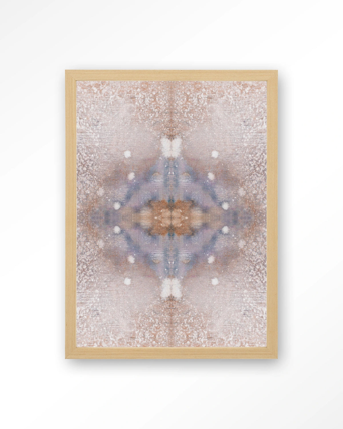 Iberian Lynx – abstract in roze en blauw – Art print – Hout naturel